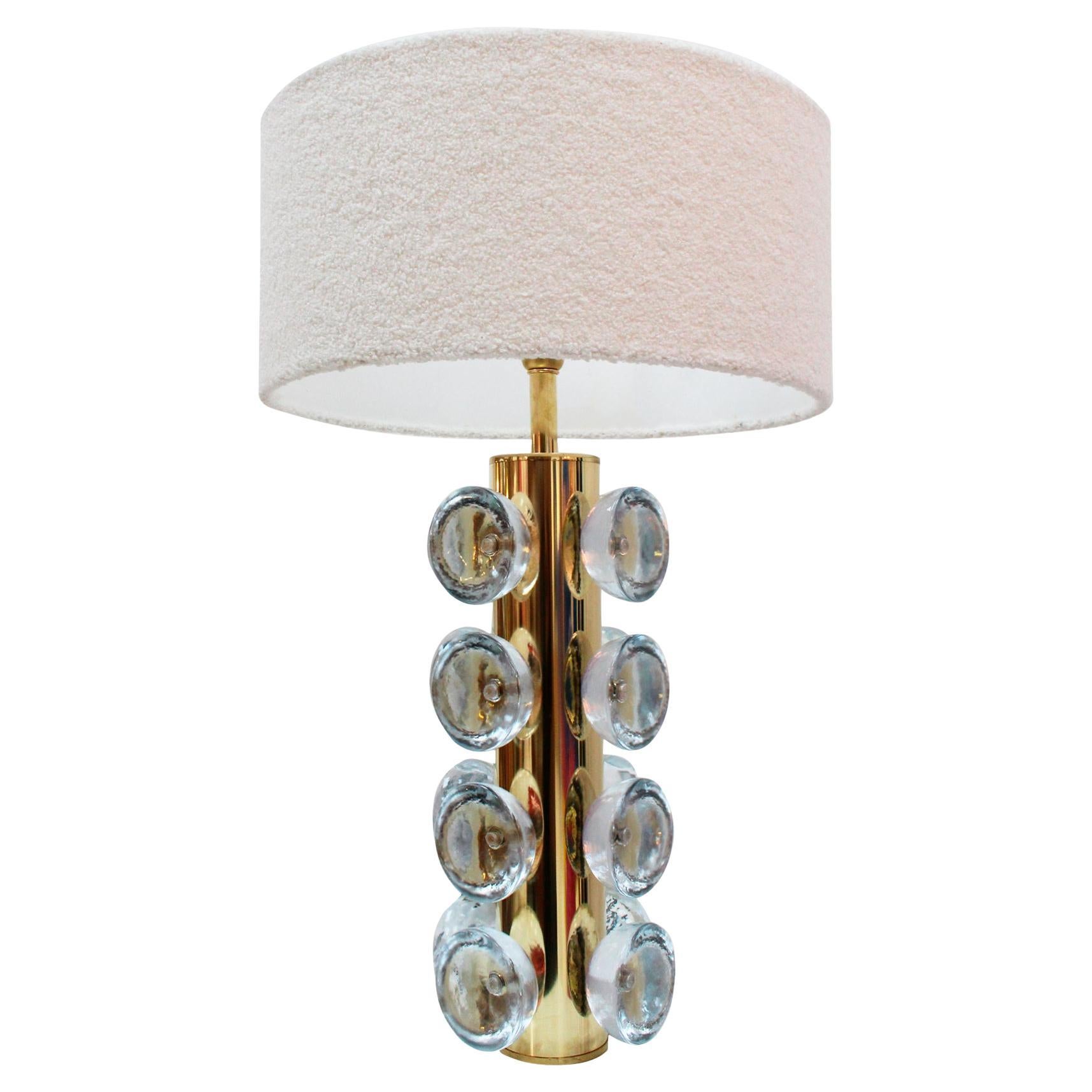 Italienische Tischlampe aus Murano-Glas und Messing, Italien