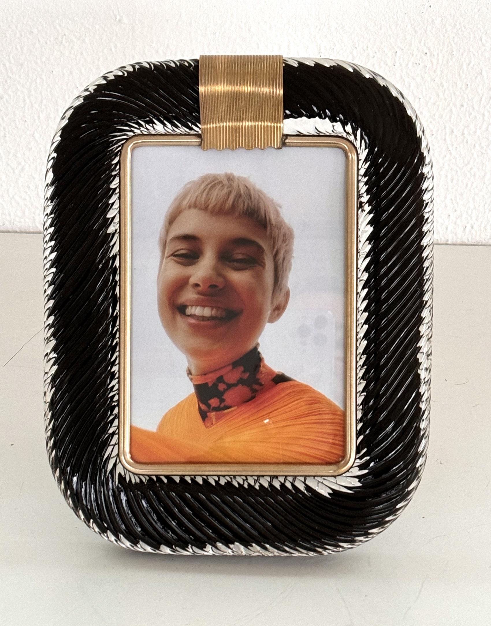 Marco Twist de Cristal de Murano Italiano y Latón en Negro en Bueno estado para la venta en Morazzone, Varese