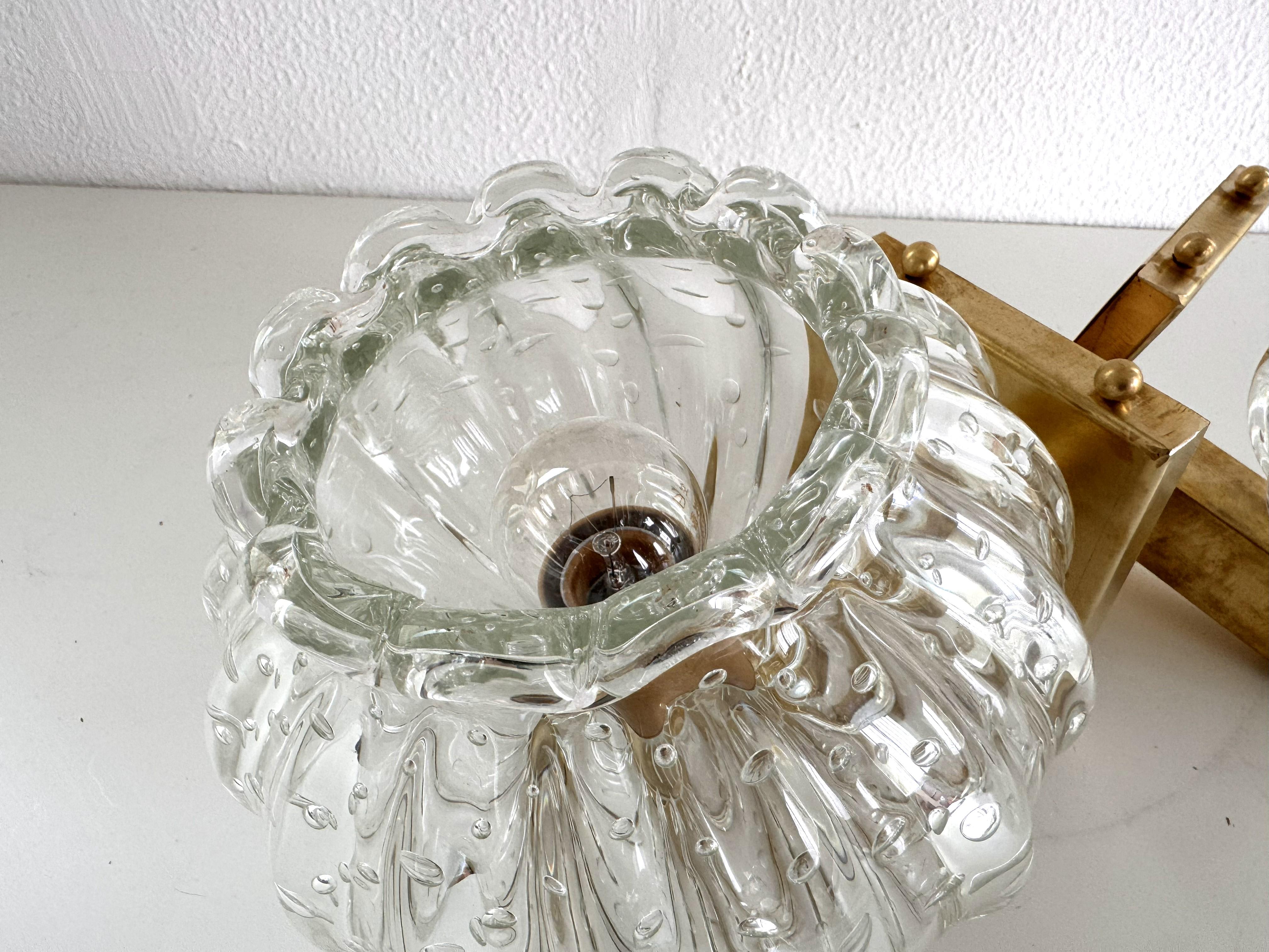 Applique italiane in vetro di Murano e ottone in stile Art Déco, anni '90 in vendita 5