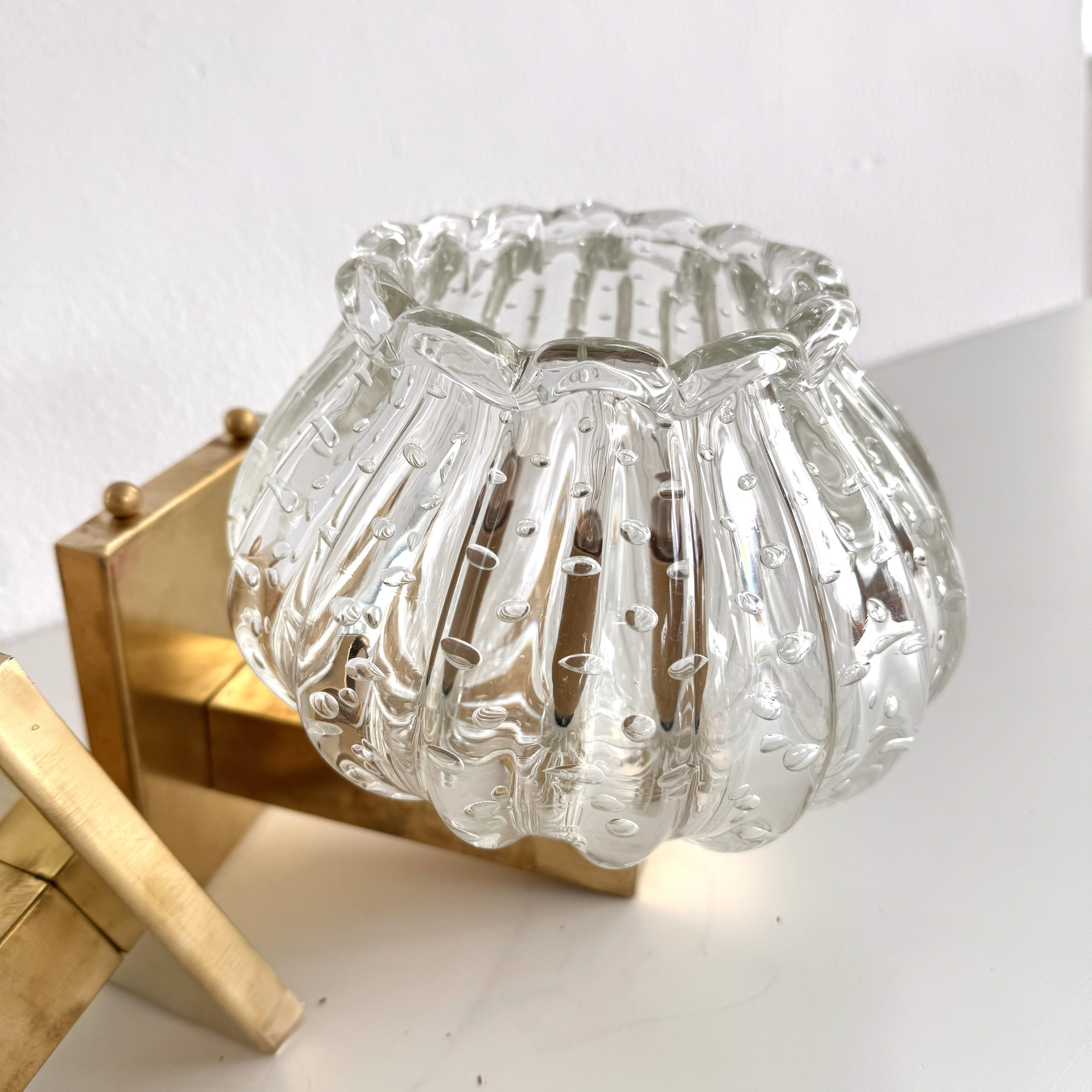 Applique italiane in vetro di Murano e ottone in stile Art Déco, anni '90 in vendita 7