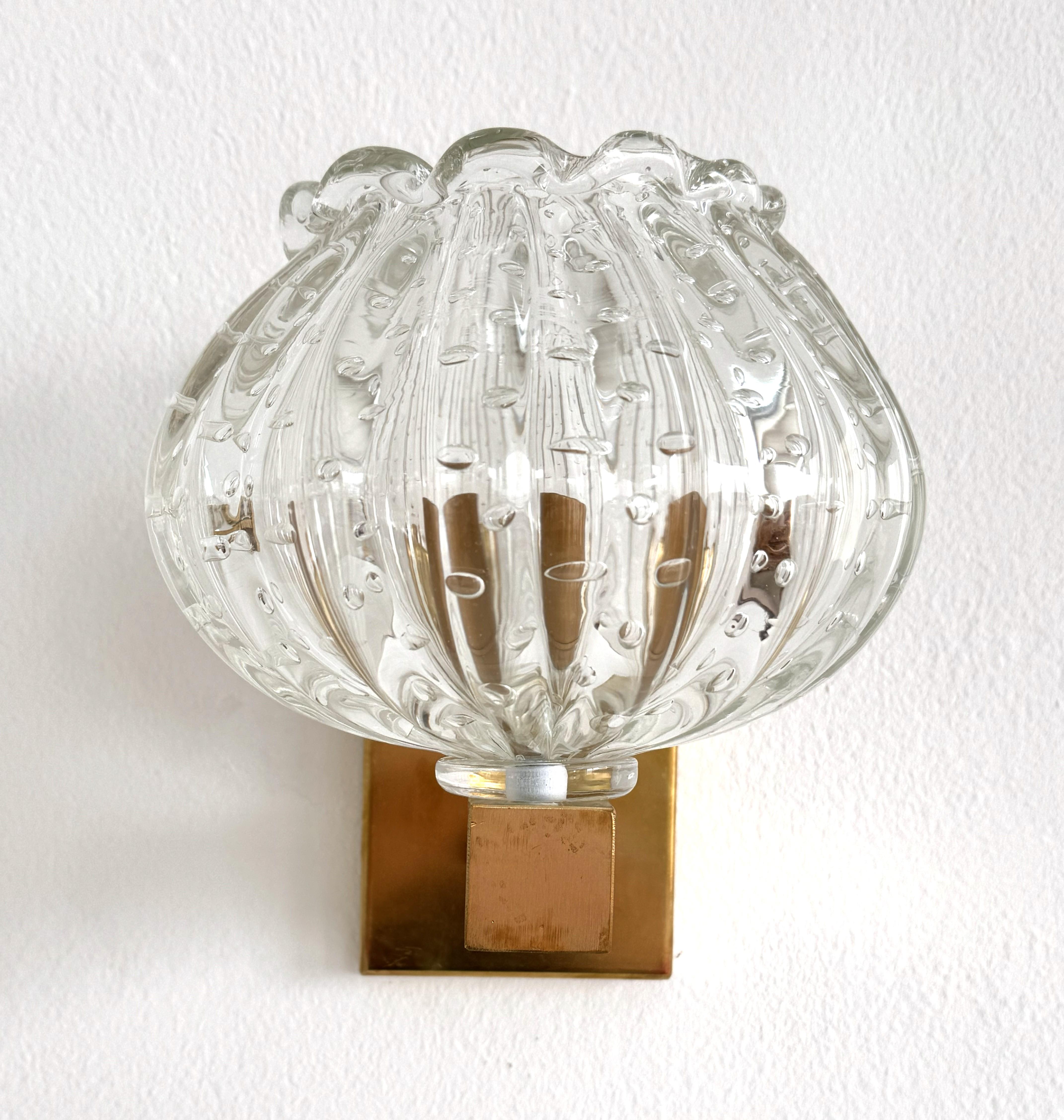 Applique italiane in vetro di Murano e ottone in stile Art Déco, anni '90 in vendita 1