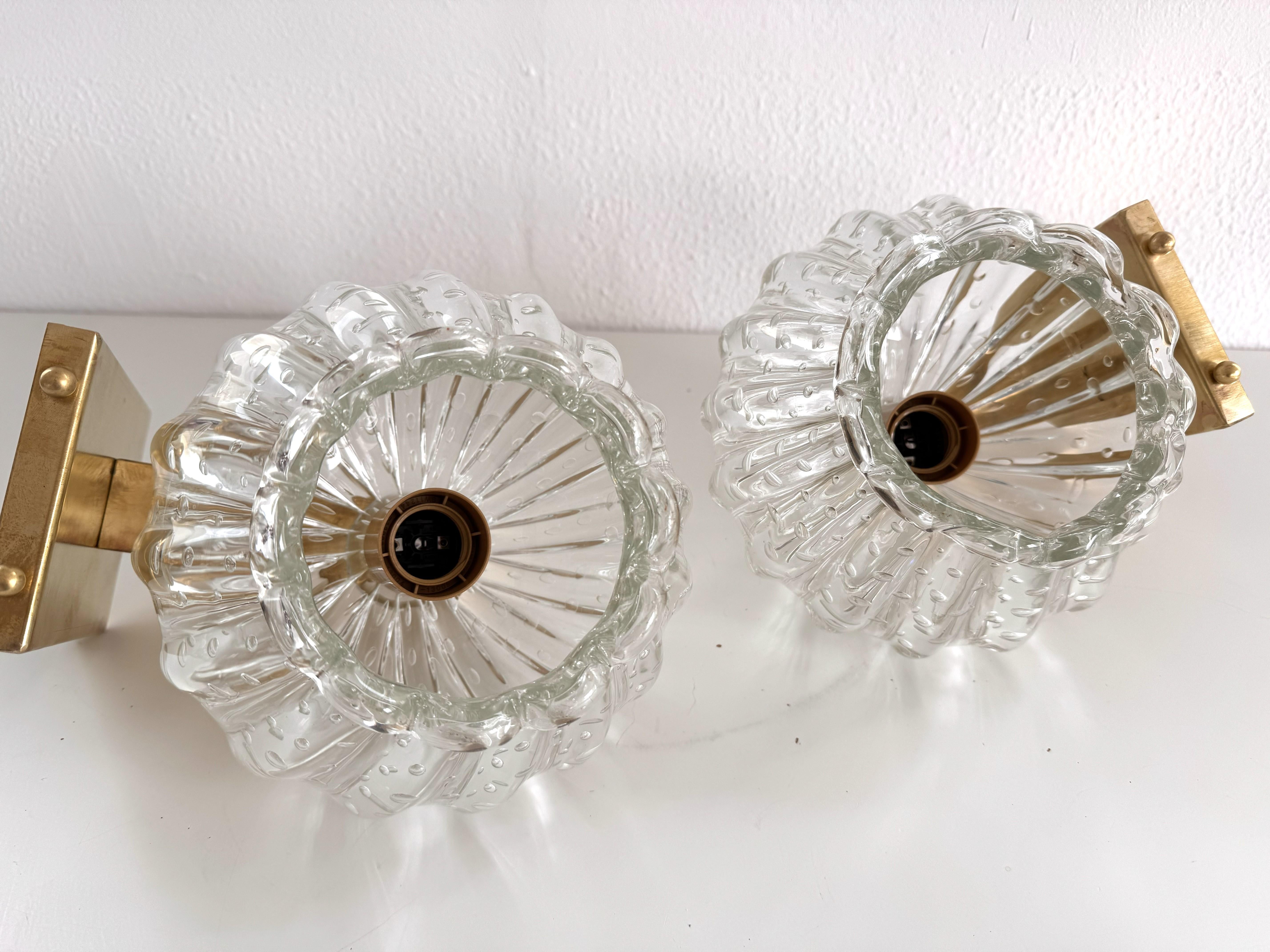 Applique italiane in vetro di Murano e ottone in stile Art Déco, anni '90 in vendita 2