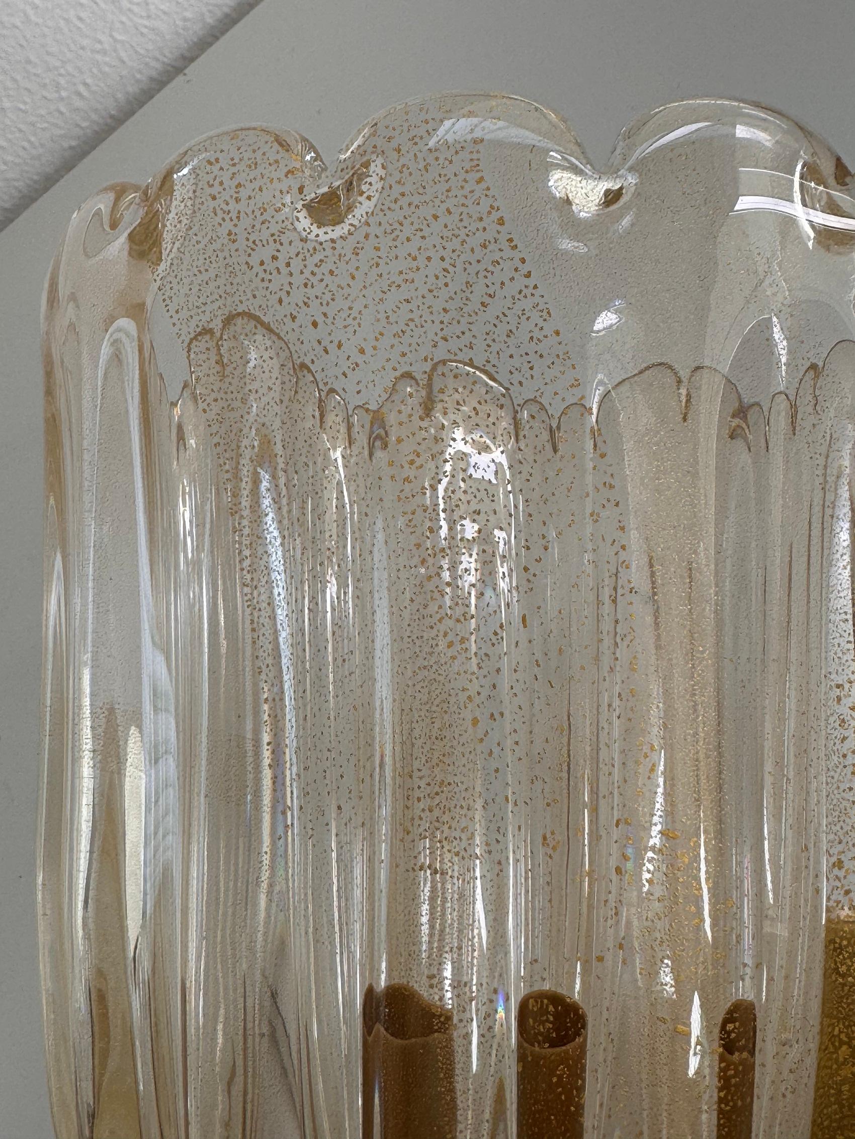 Italienisches Murano Glas und Messing Wandleuchten Lights im Art Deco Stil, 1990er Jahre 3