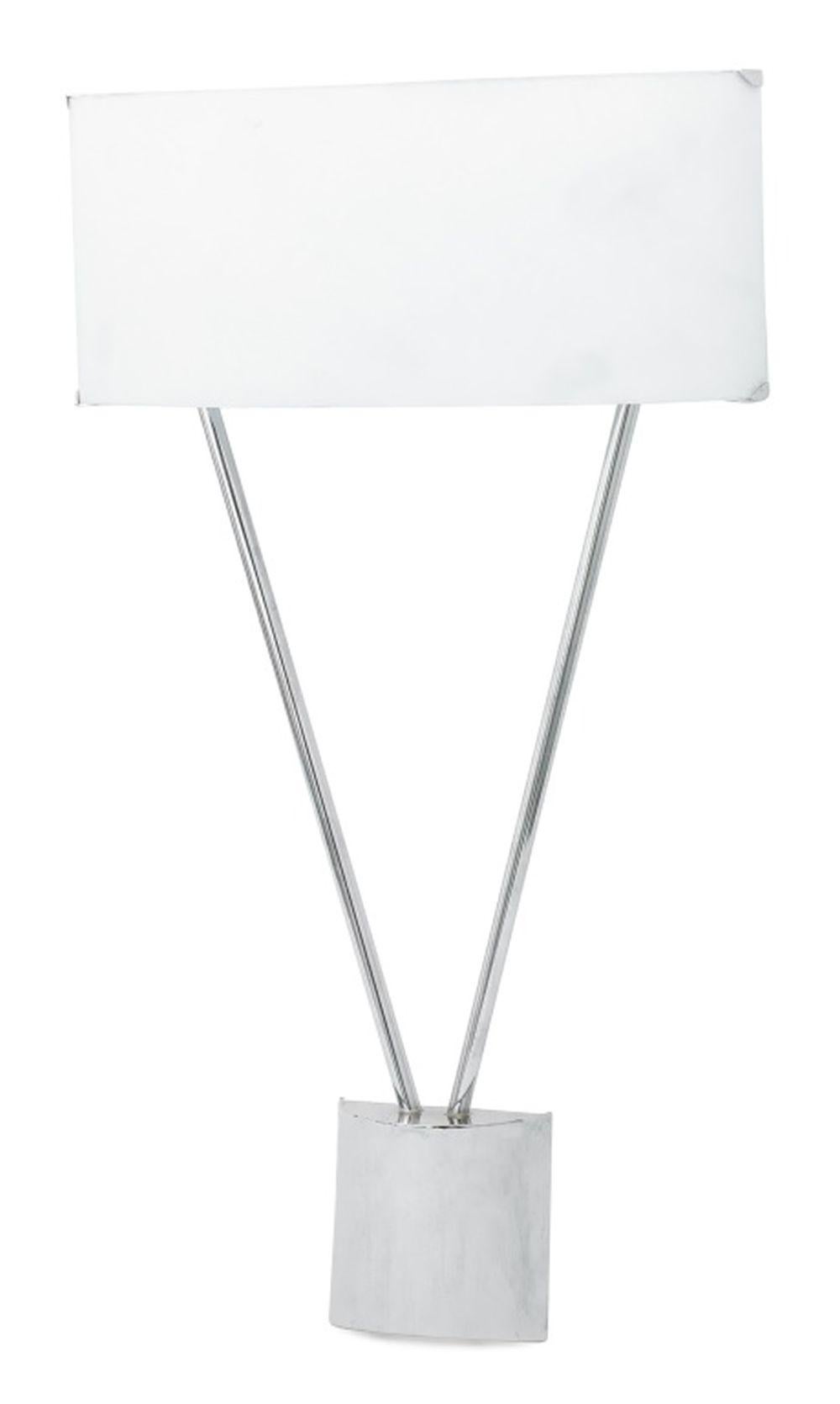 Moderno Applique in vetro di Murano e cromo, coppia in vendita