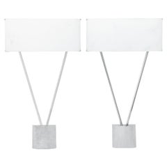 Italian Murano Glass and Chrome Wall Sconces, Pair