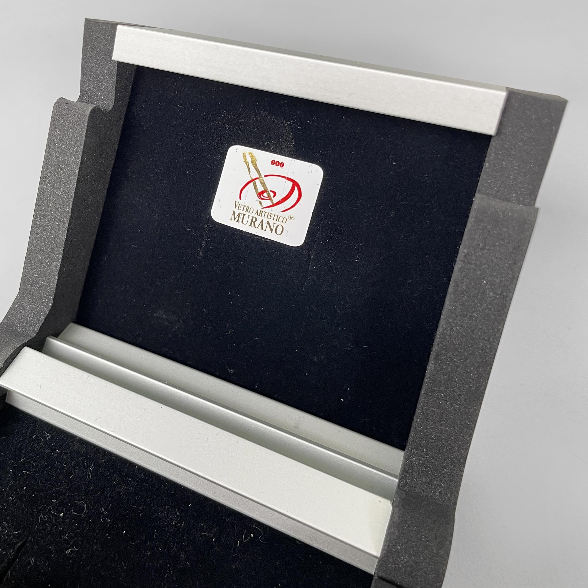 Italian Murano glass and silver 926 cufflink by Constantini Gioielli, 1990s For Sale 1