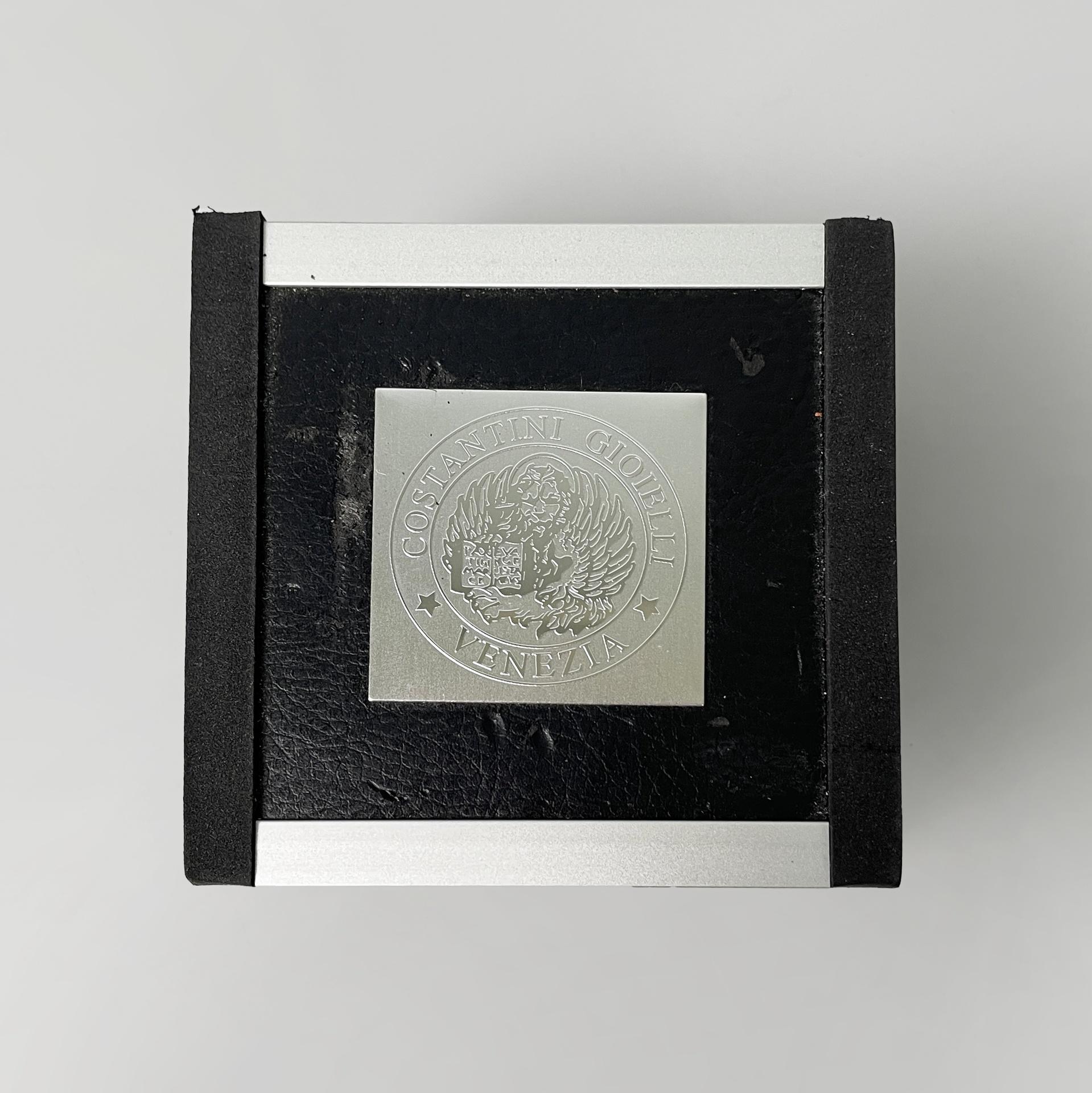Italian Murano glass and silver 926 cufflink by Constantini Gioielli, 1990s For Sale 2