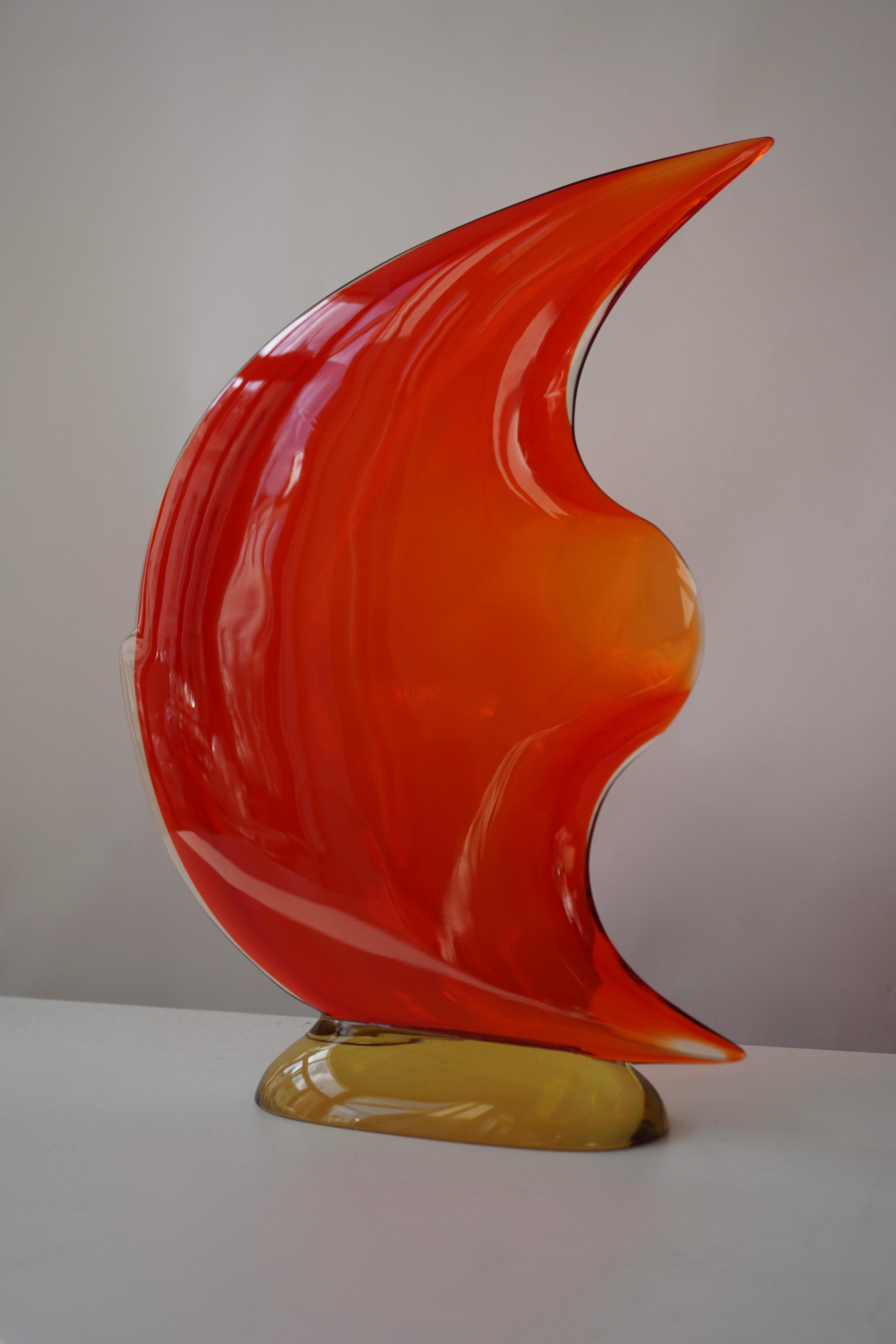Italian Murano Glass Art Fish Sculpture For Sale 12