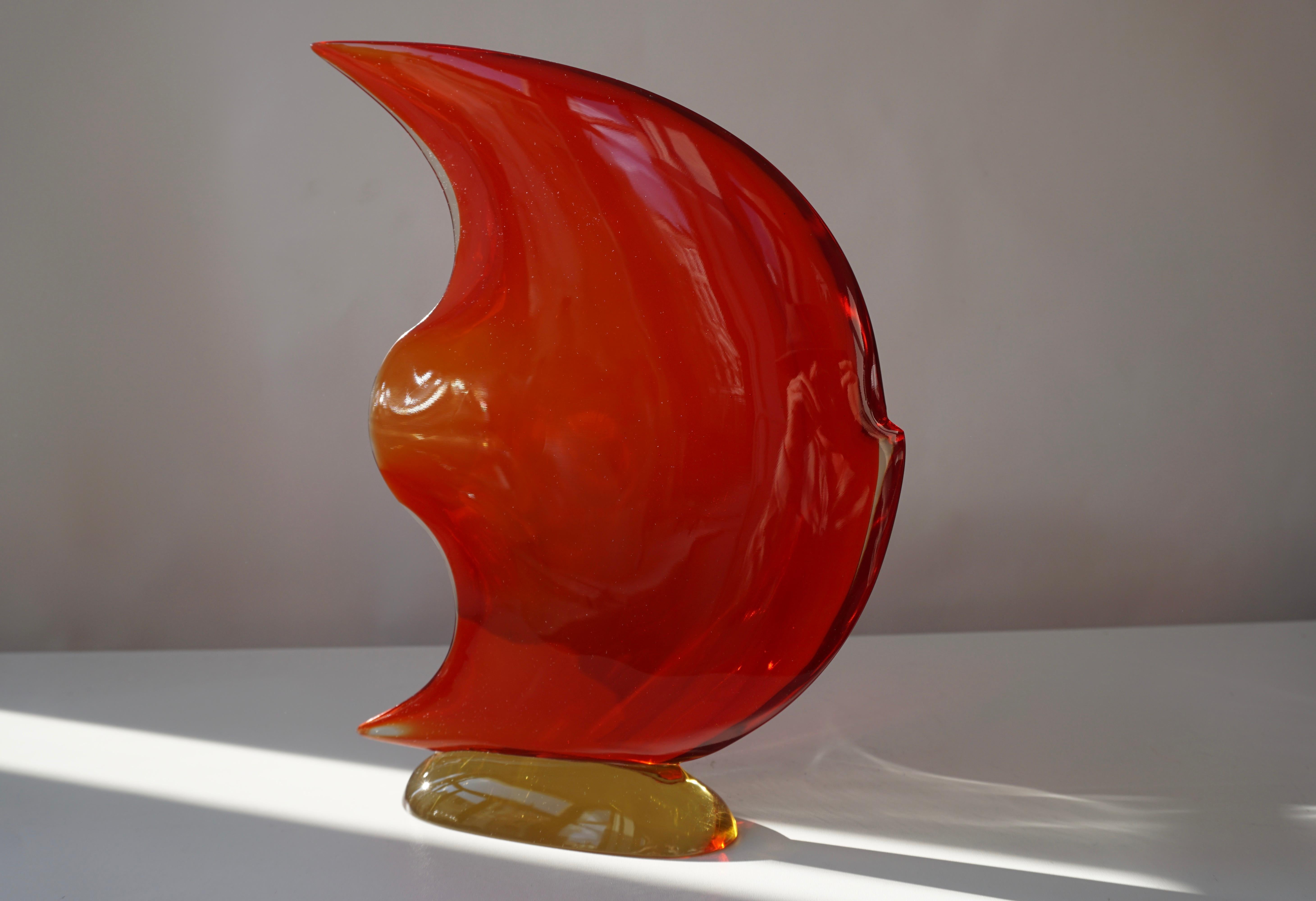 20th Century Italian Murano Glass Art Fish Sculpture For Sale