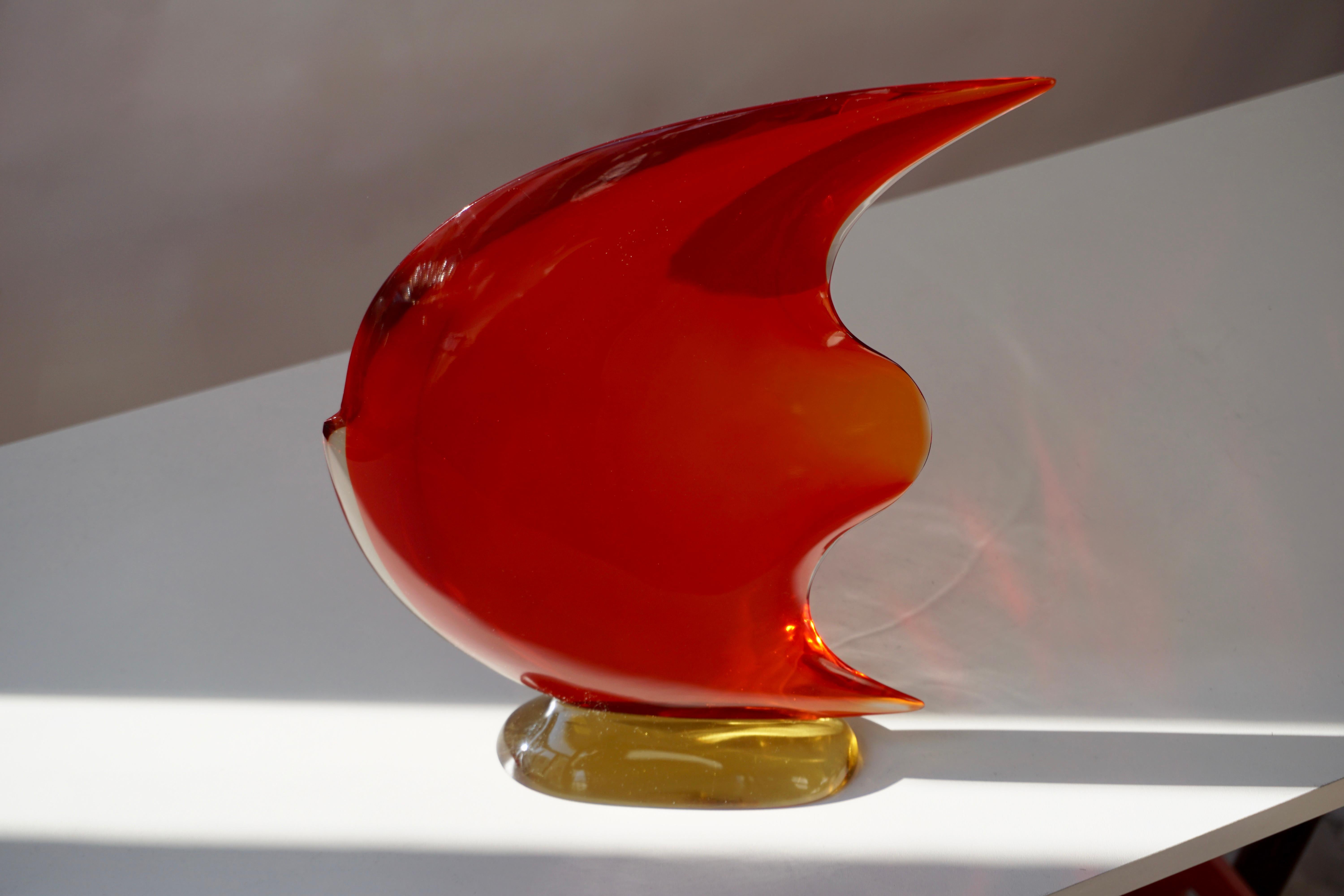 Italian Murano Glass Art Fish Sculpture For Sale 3