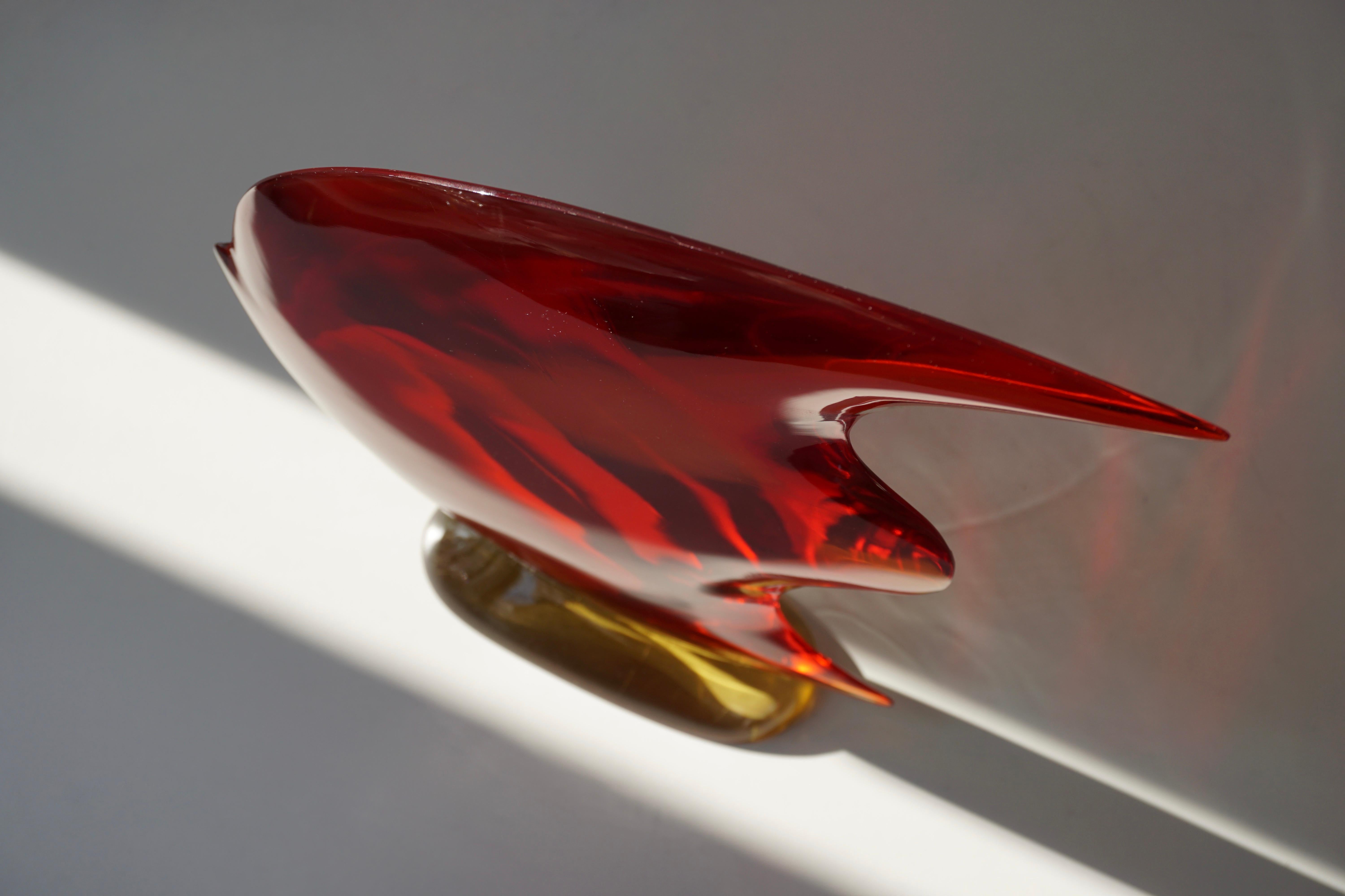 Italian Murano Glass Art Fish Sculpture For Sale 4
