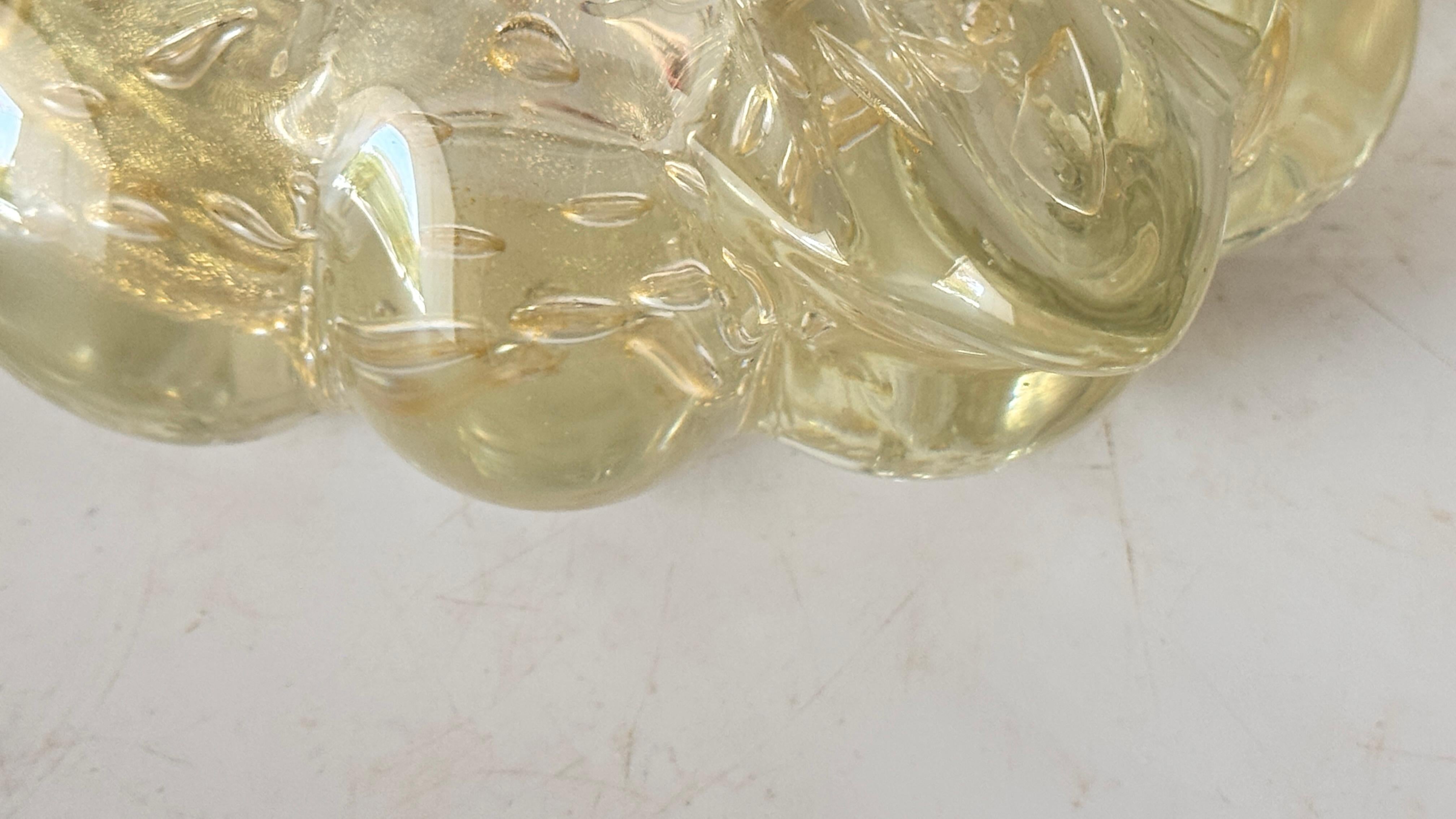 Italian Murano Glass Ashtray – 1960s – Anise Yellow, Hand-Blown with Air Bubbles For Sale 2
