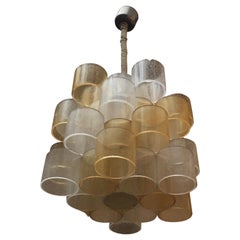 Italian Murano Glass Bicolored Ceiling Lamp, Produced by Poliarte, 1970s