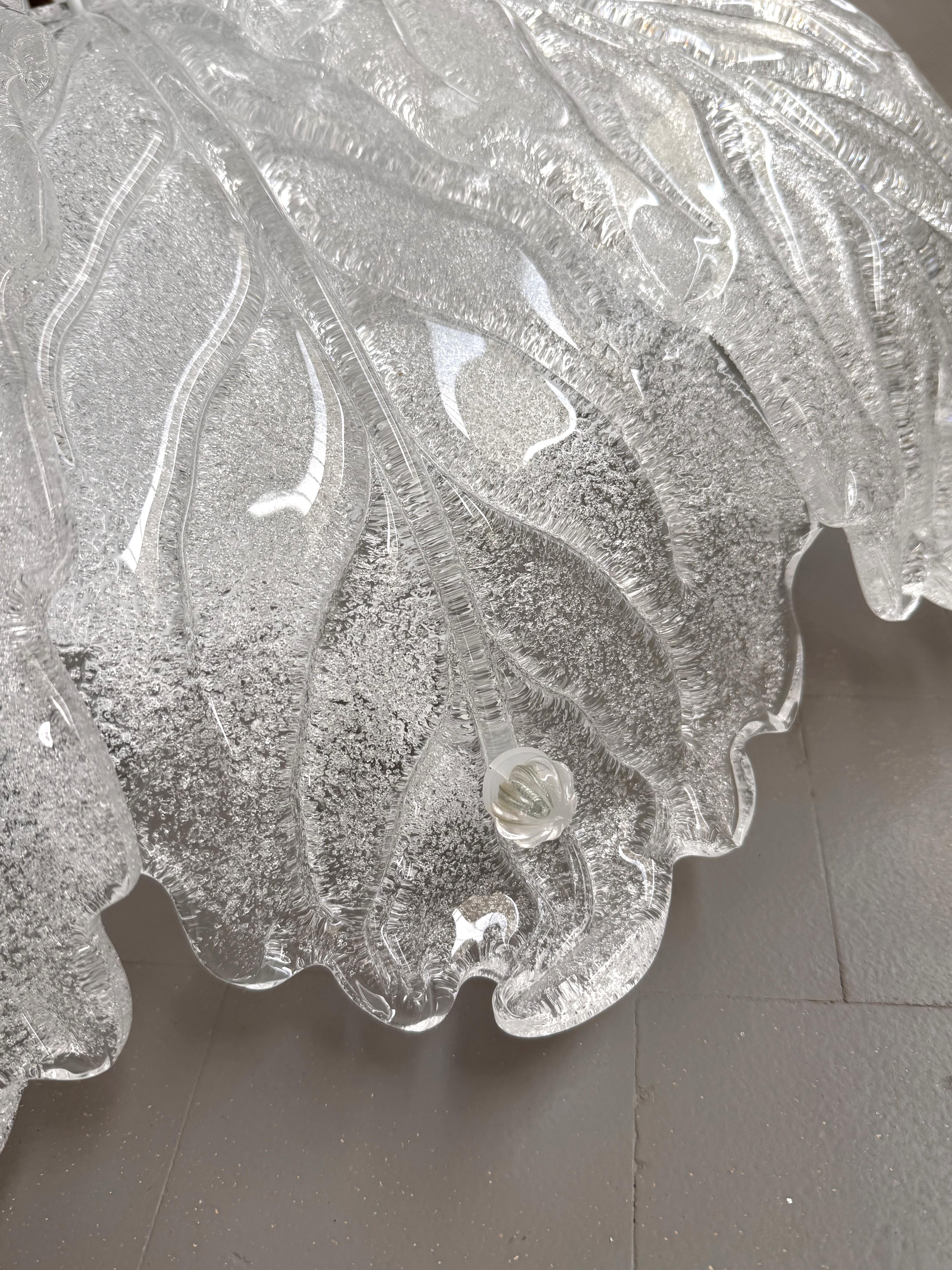 Italienischer Murano Glas Big Size Flush Mount Kronleuchter, 1970er Jahre im Angebot 3