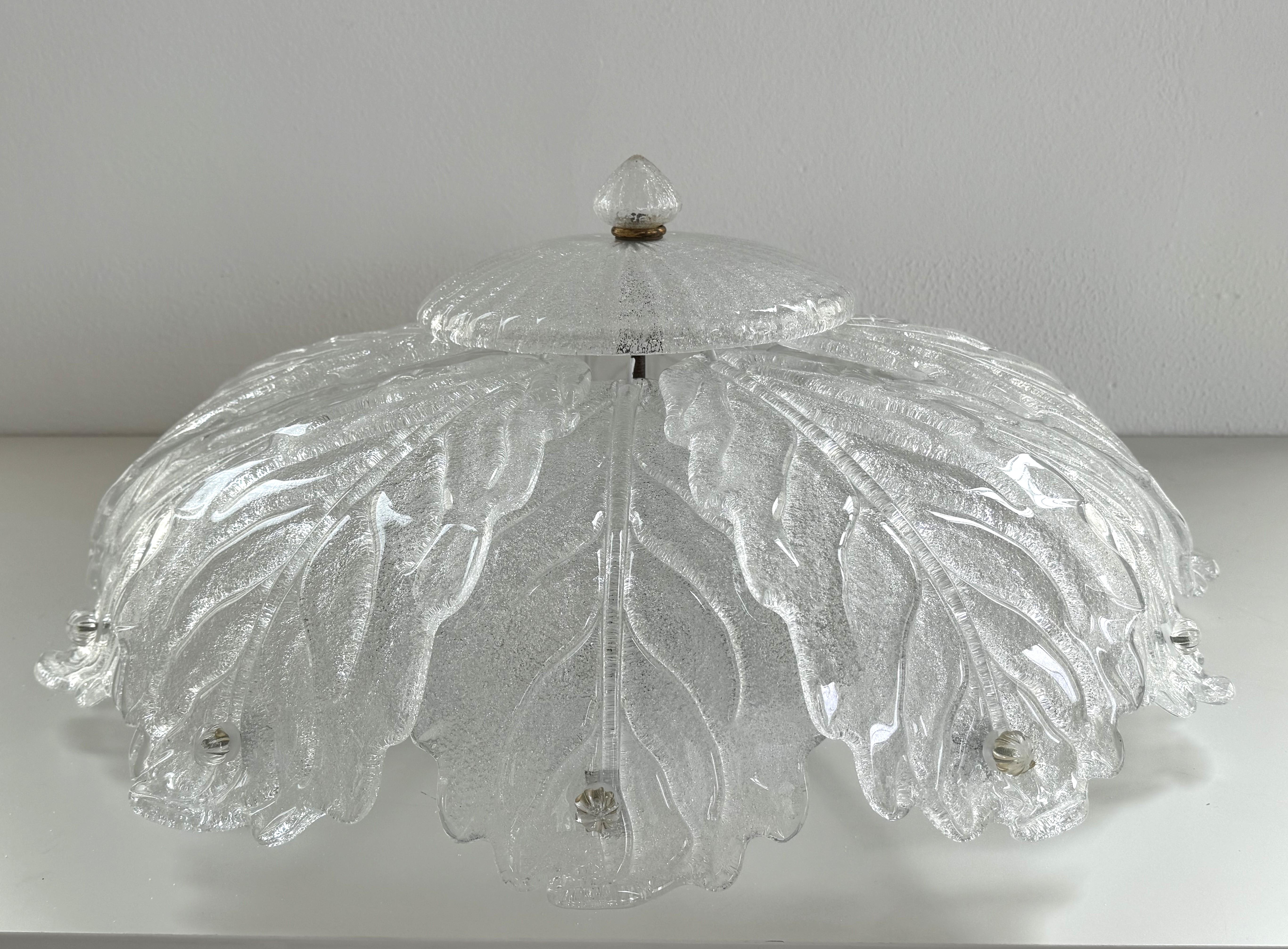 Italienischer Murano Glas Big Size Flush Mount Kronleuchter, 1970er Jahre im Angebot 6