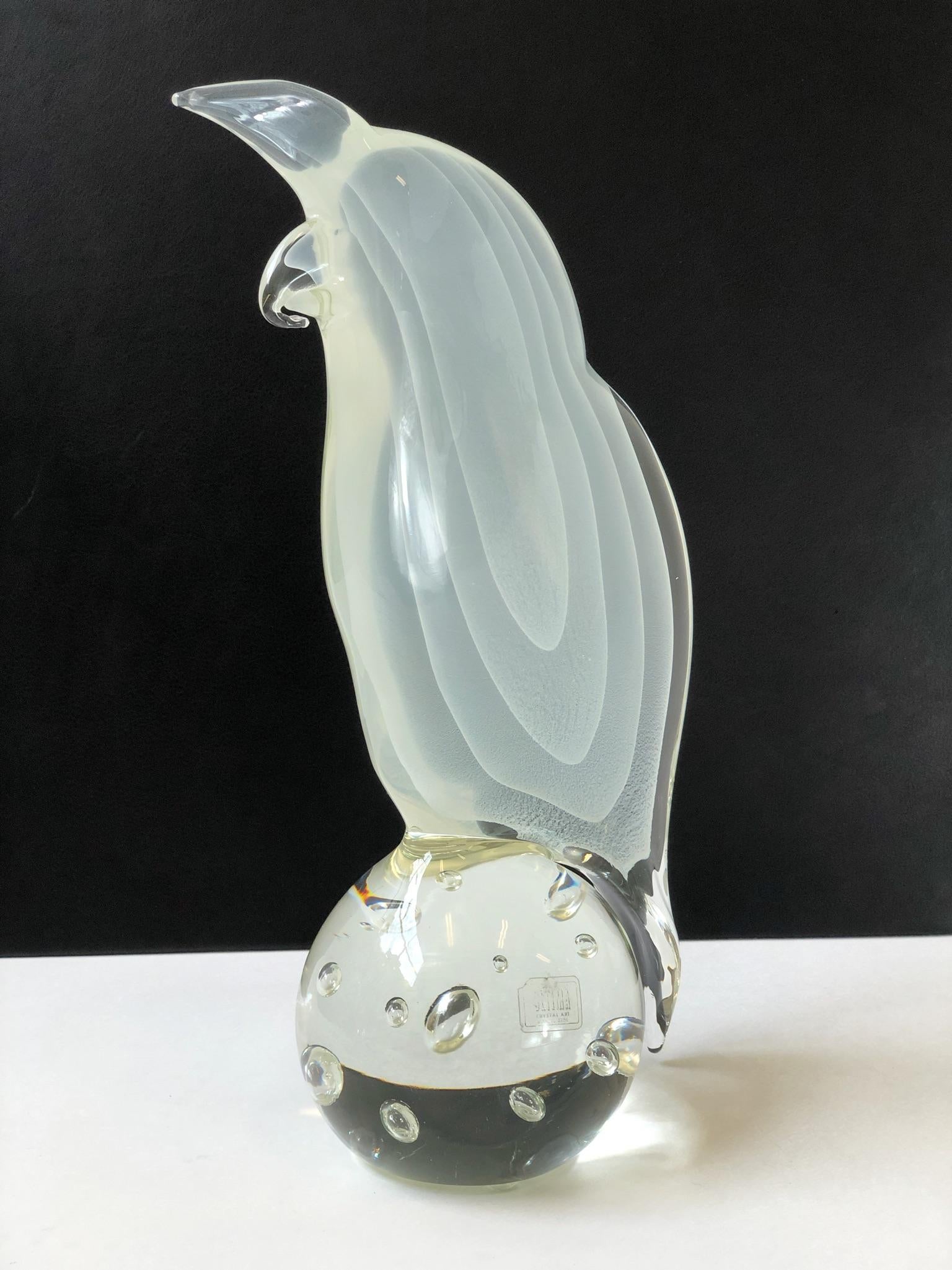 Late 20th Century Italian Murano Glass Bird by Licio Zanetti For Sale