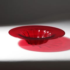 Italian Murano Glass Bowl By Pauly & Co., Mid-Century Modern Red Cardinals Hat