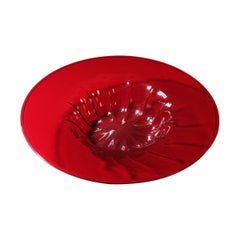 Vintage Italian Murano Glass Bowl By Pauly & Co., Mid-Century Modern Red Cardinals Hat