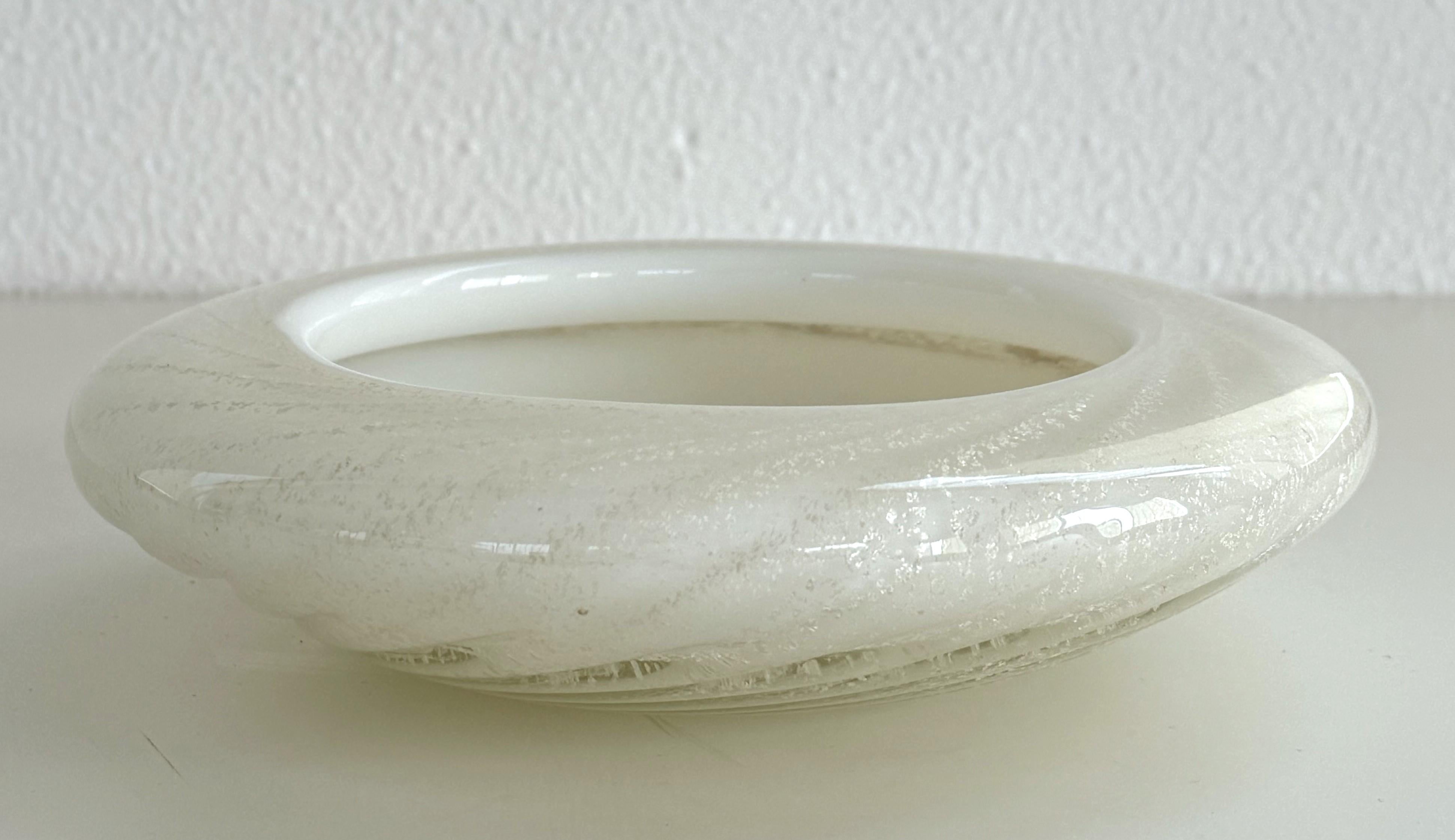 Fatto a mano Ciotola o Videopoche in vetro di Murano con argento, anni '70 in vendita