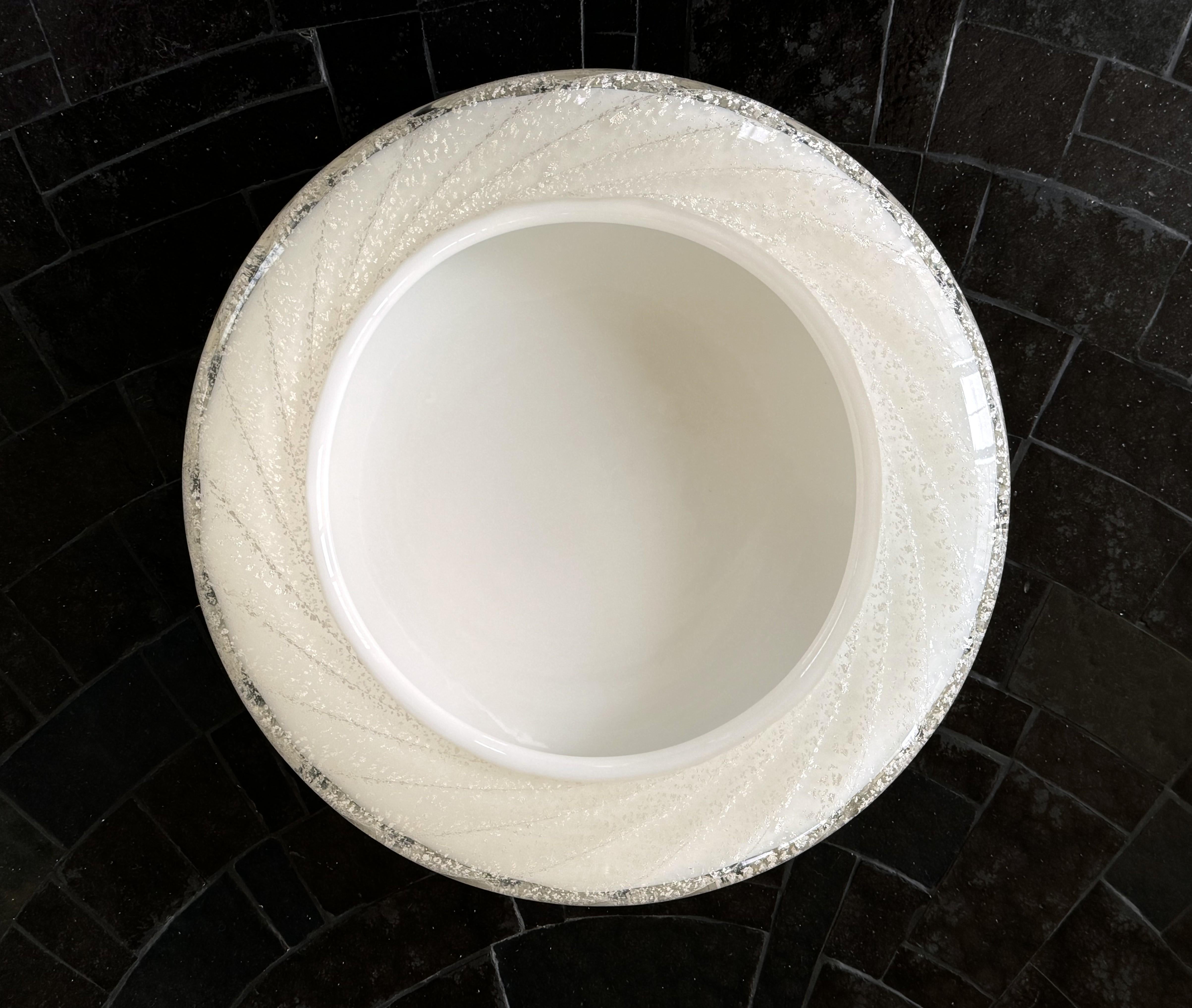 Fine XX secolo Ciotola o Videopoche in vetro di Murano con argento, anni '70 in vendita