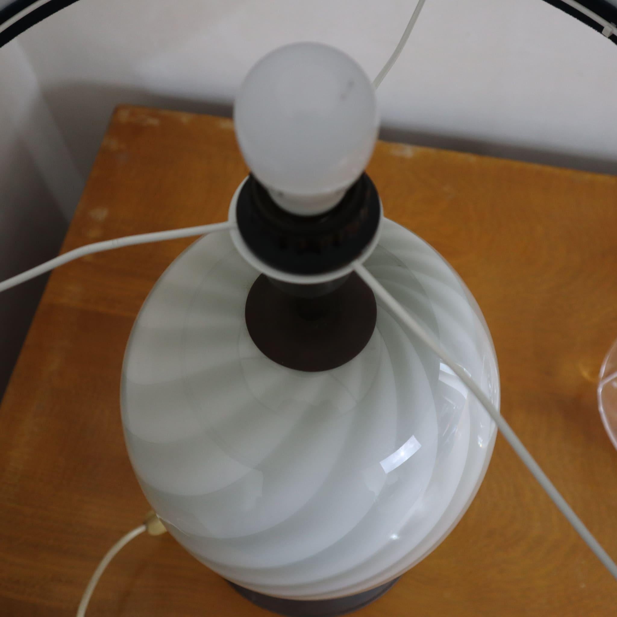Italian murano glass brass table lamp by Tommaso Barbi, 1970s For Sale 1