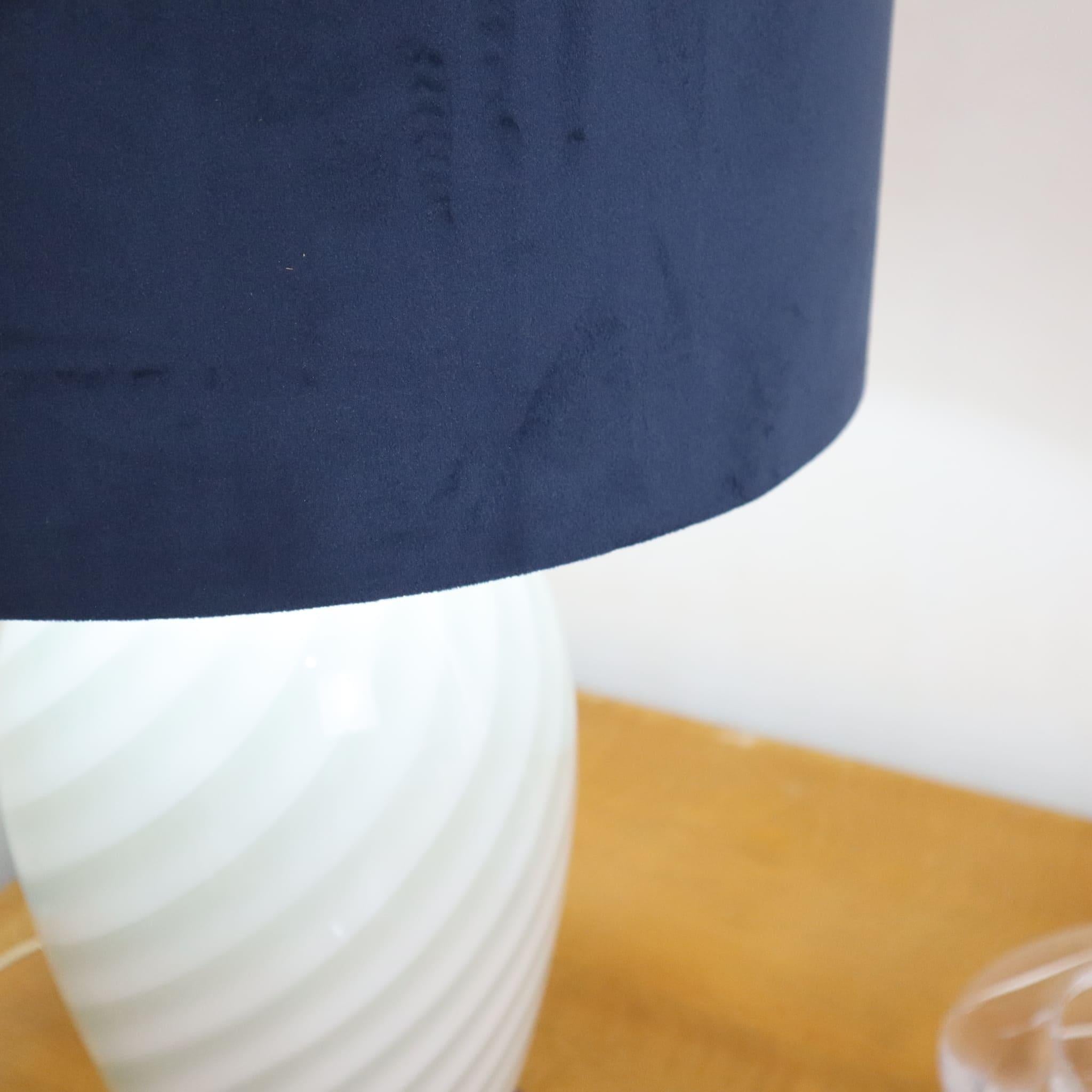 Mid-Century Modern Italian murano glass brass table lamp by Tommaso Barbi, 1970s For Sale