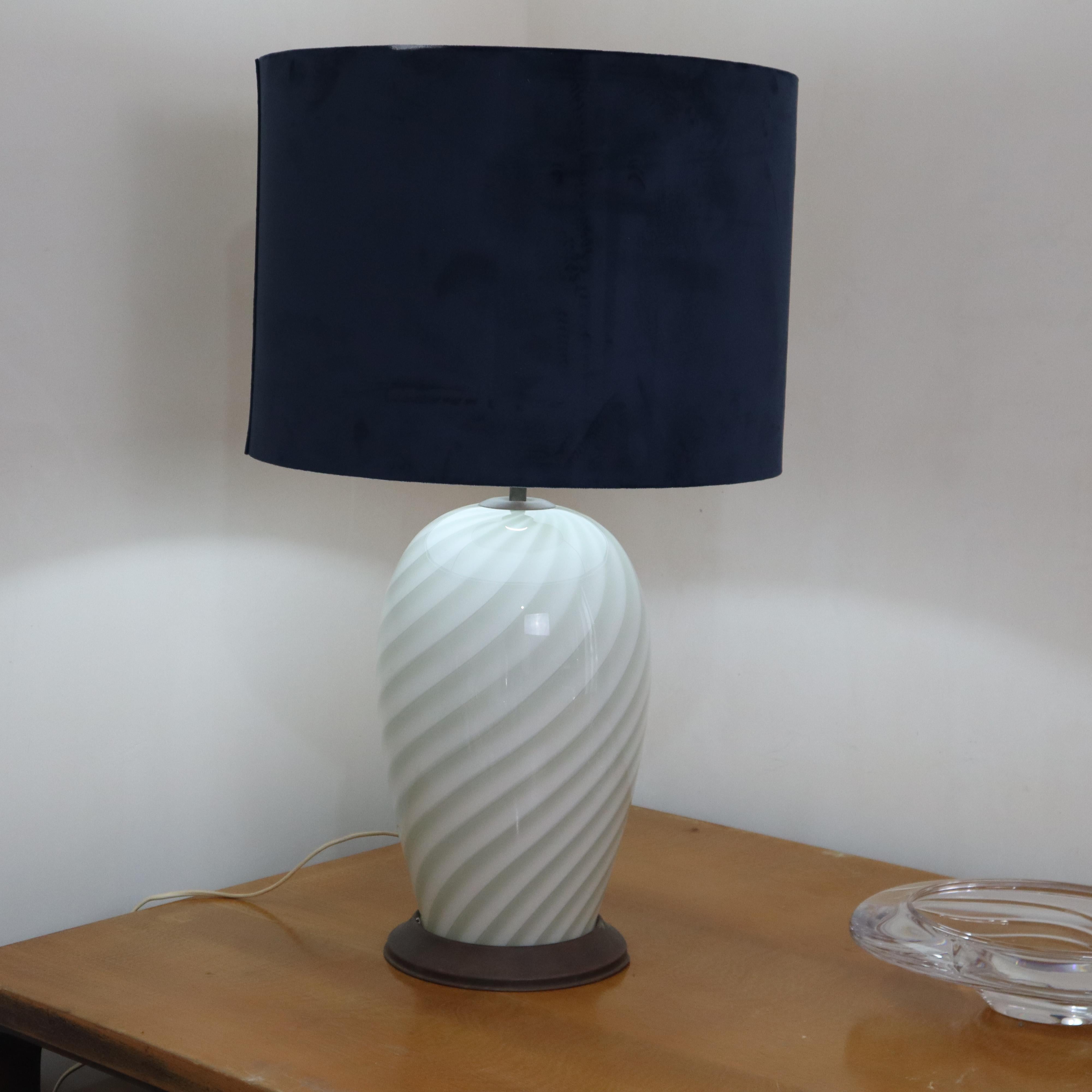 Italian murano glass brass table lamp by Tommaso Barbi, 1970s For Sale 2