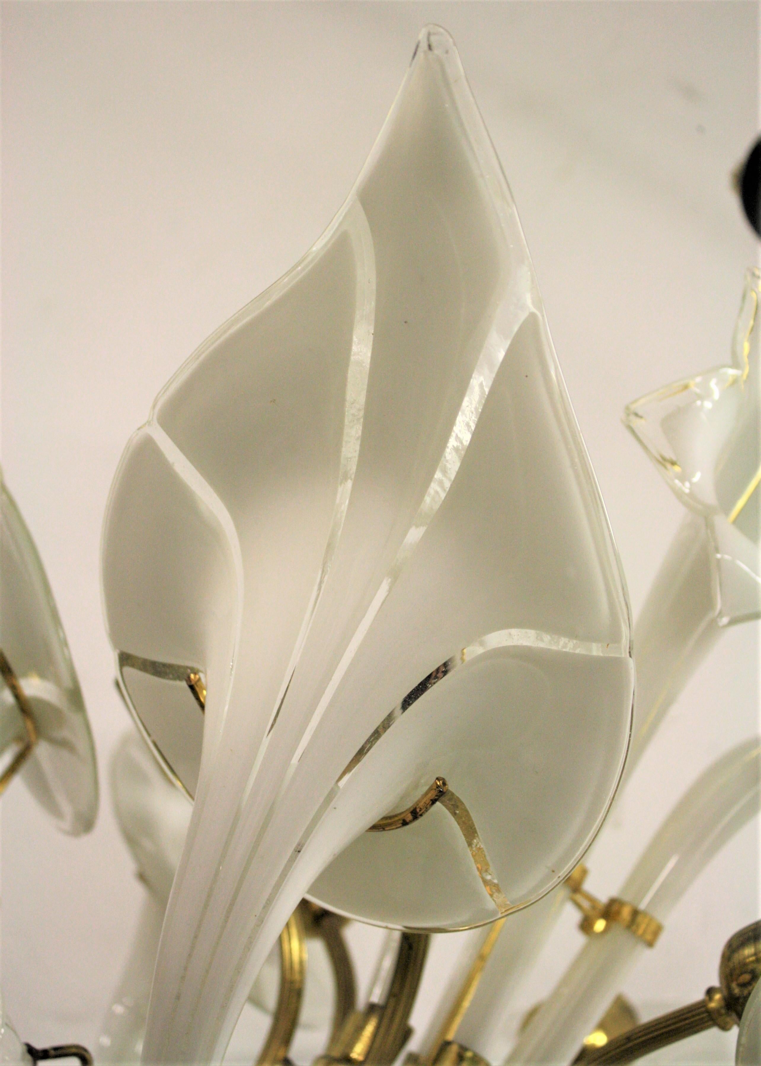 Italian Murano Glass Canna Lily Chandelier, 1960s 4