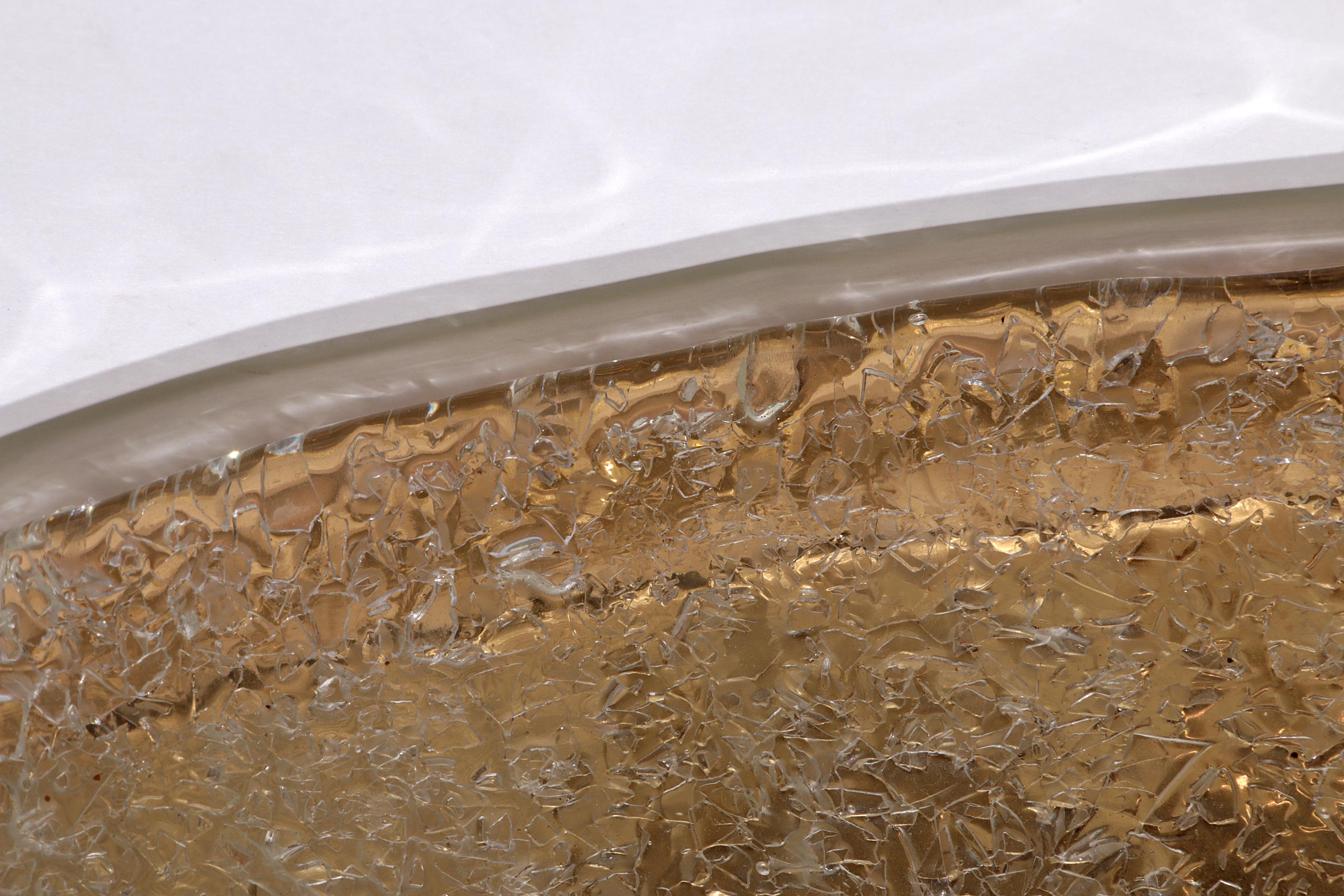 Deckenleuchte aus italienischem Murano-Glas mit goldenen Details im Angebot 3