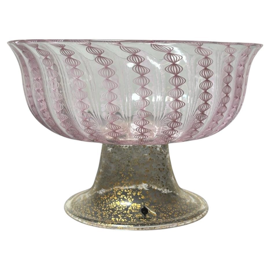 Coupe de centre de table italienne en verre de Murano de Paolo Venini