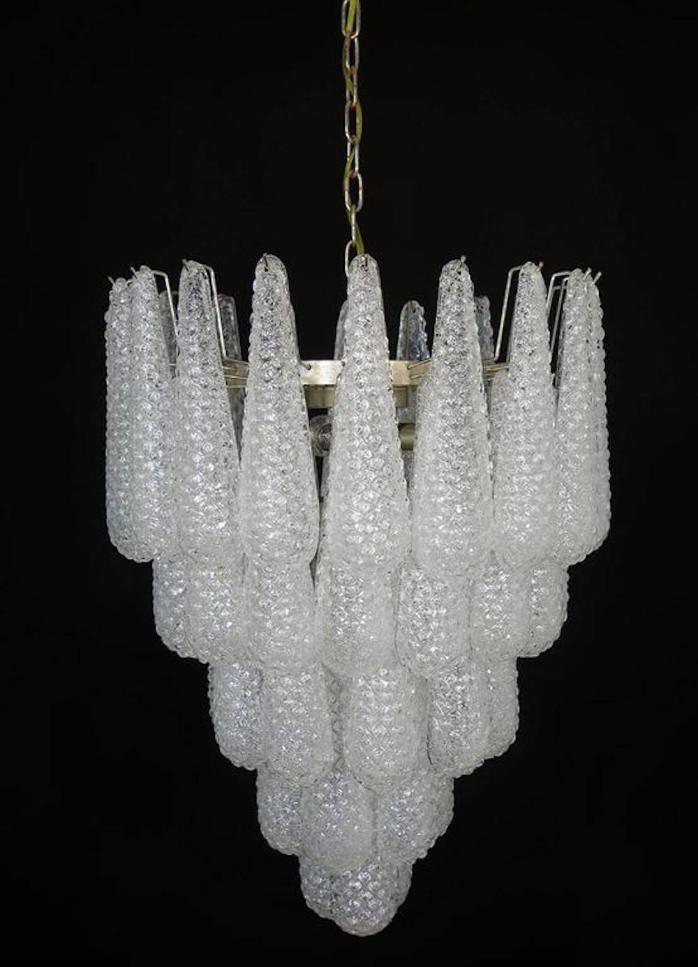  Italian Murano Glass  Chandelier, 1970s In Excellent Condition For Sale In Rome, IT