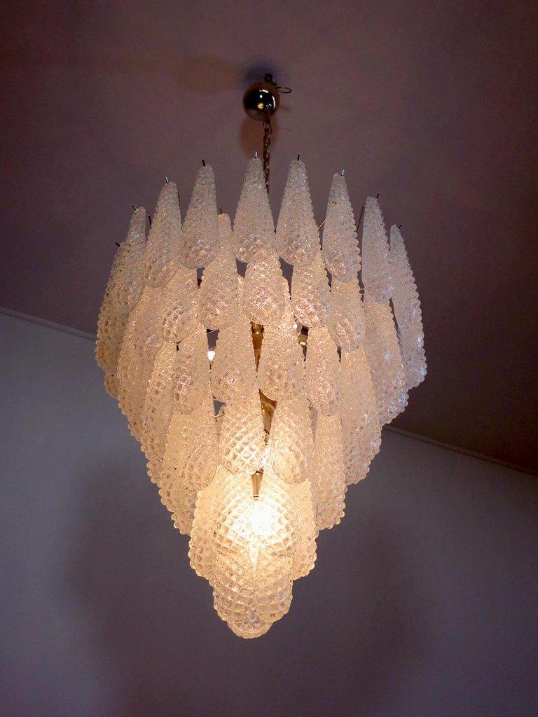  Italian Murano Glass  Chandelier, 1970s For Sale 3