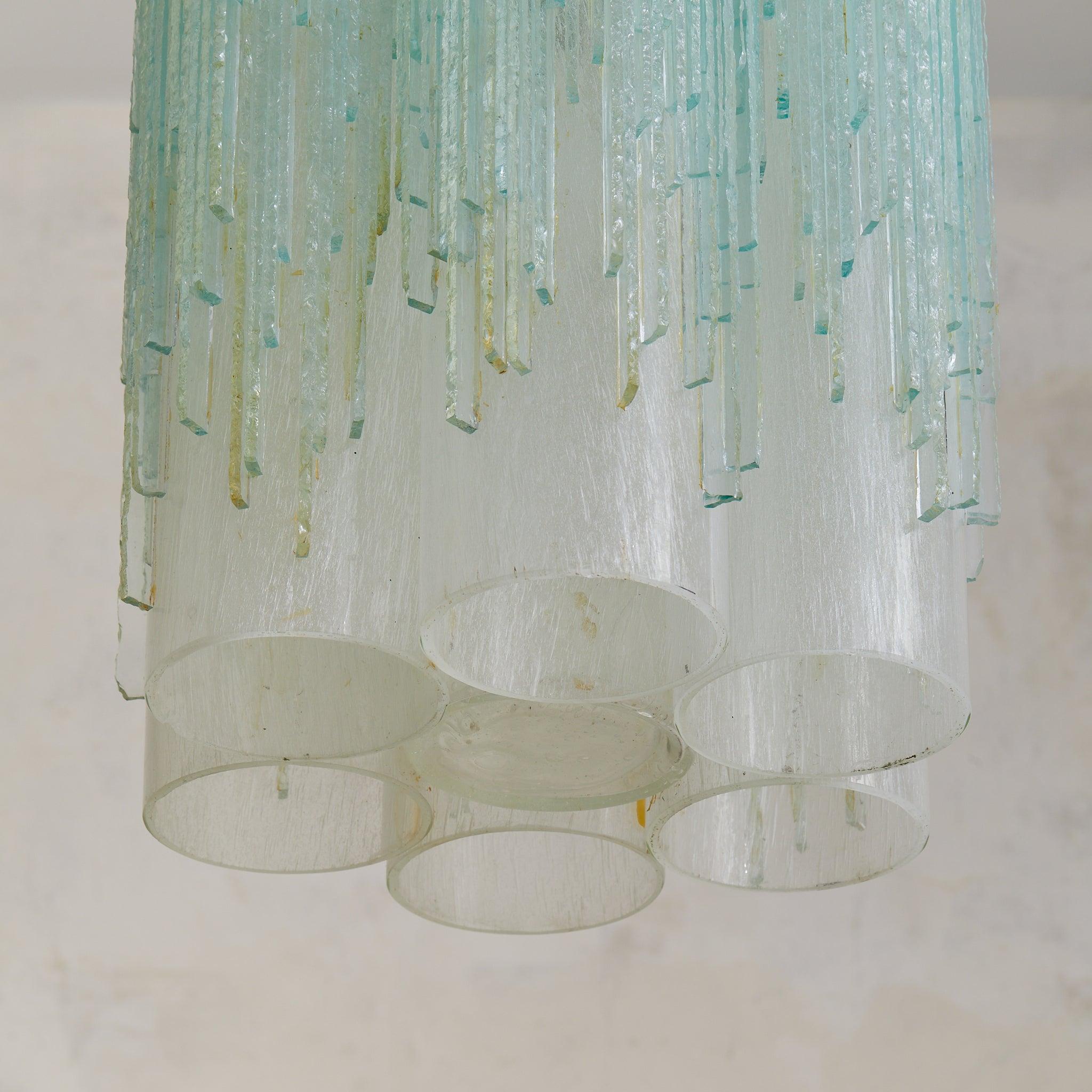 Italian Murano Glass Chandelier Attributed to Albano Poli for Poliarte, 1970s en Bueno estado para la venta en Chicago, IL