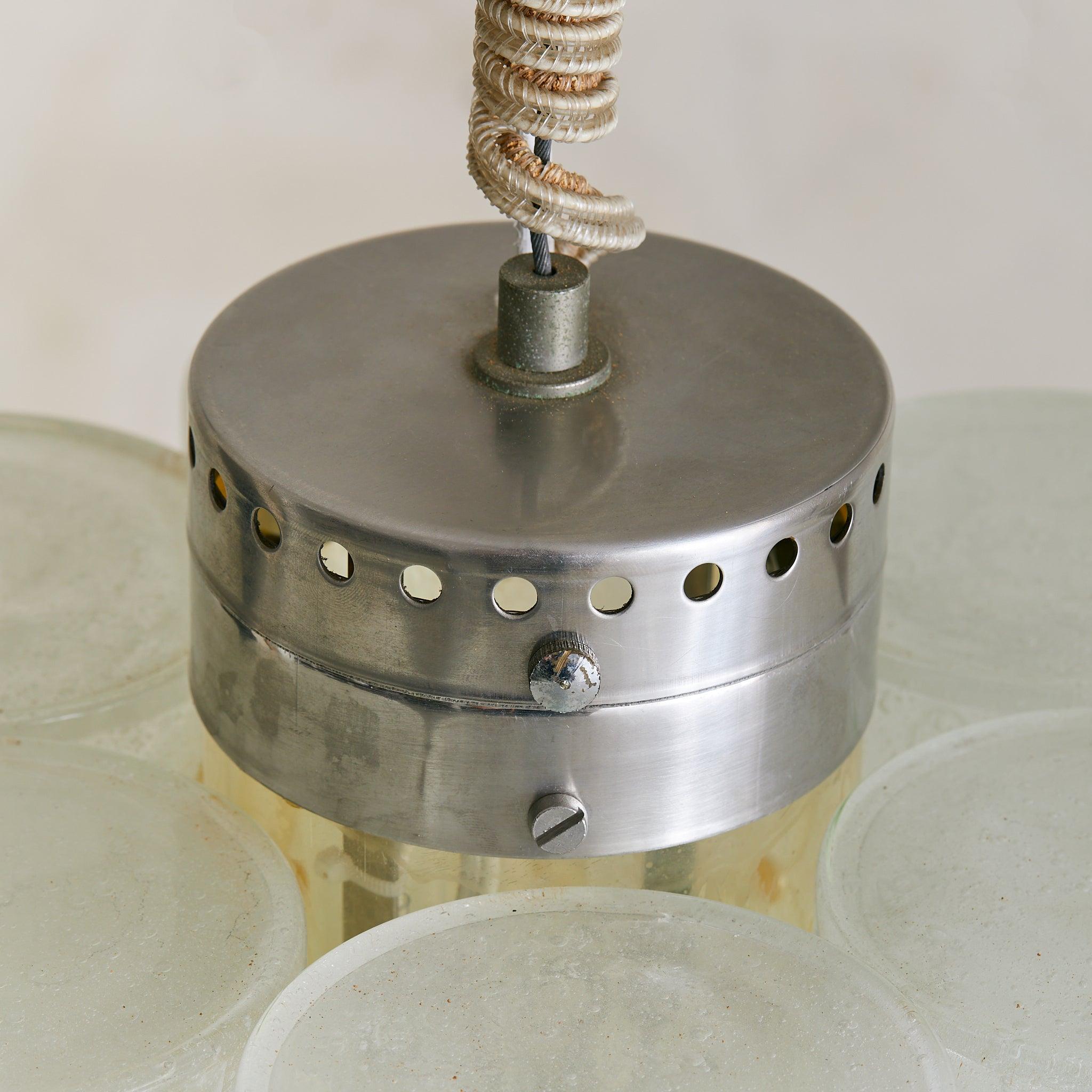 Italian Murano Glass Chandelier Attributed to Albano Poli for Poliarte, 1970s Vidrio en venta