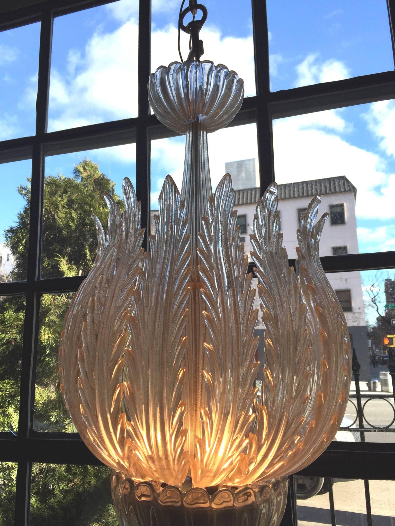 20th Century Italian Murano Glass Chandelier Attributed to Barovier & Toso