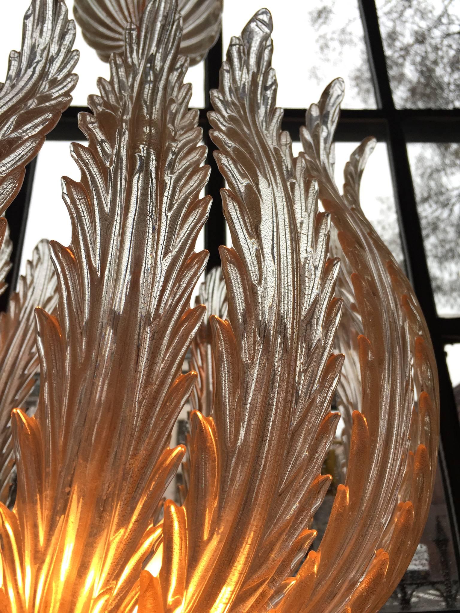 Italian Murano Glass Chandelier Attributed to Barovier & Toso 1