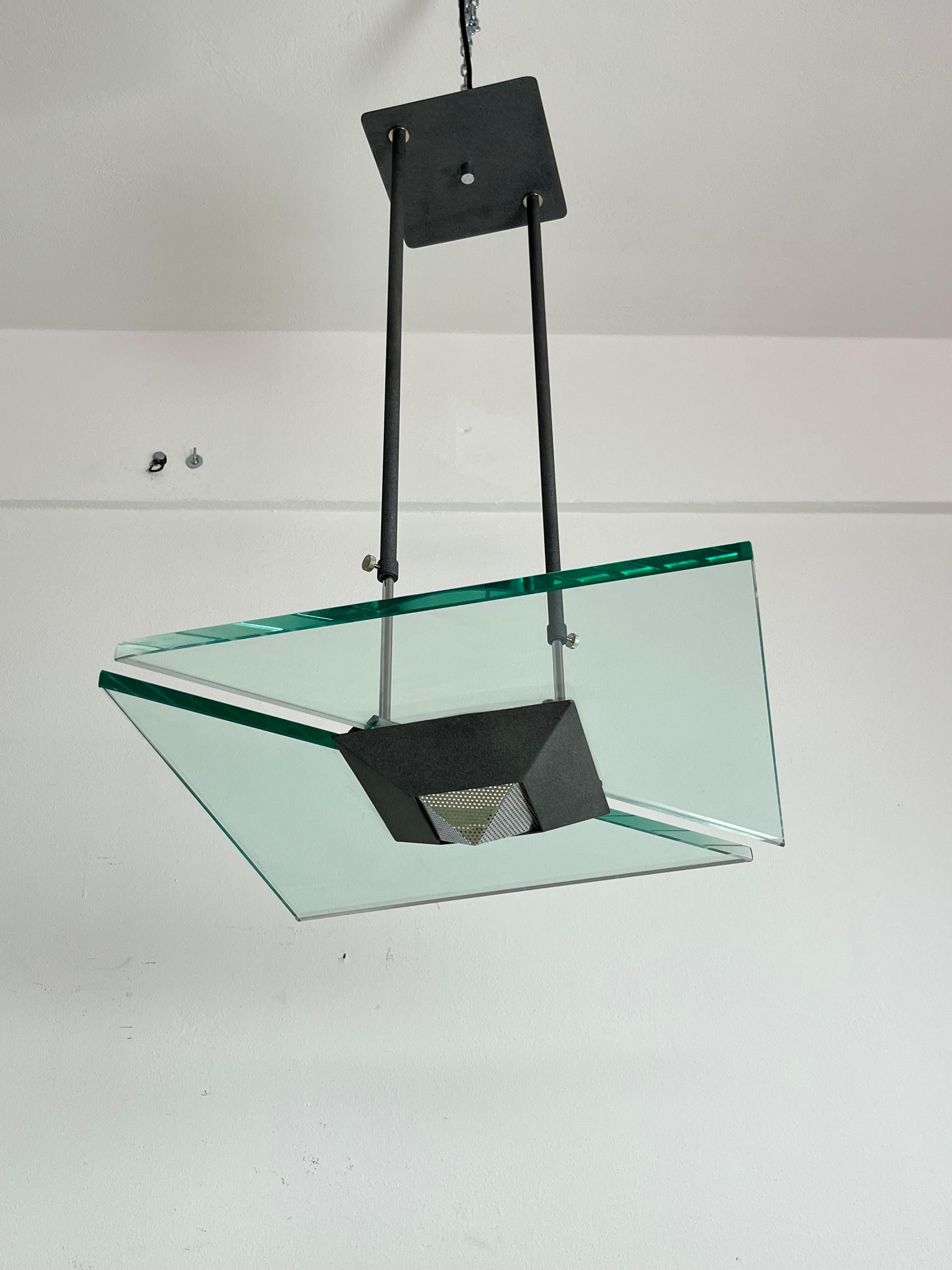 Lustre italien en verre de Murano attribué à Fontana Arte, années 1980 en vente 5