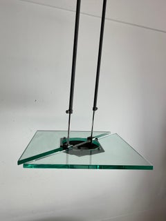 Italian Murano Glass Chandelier Attributed To Fontana Arte, 1980s