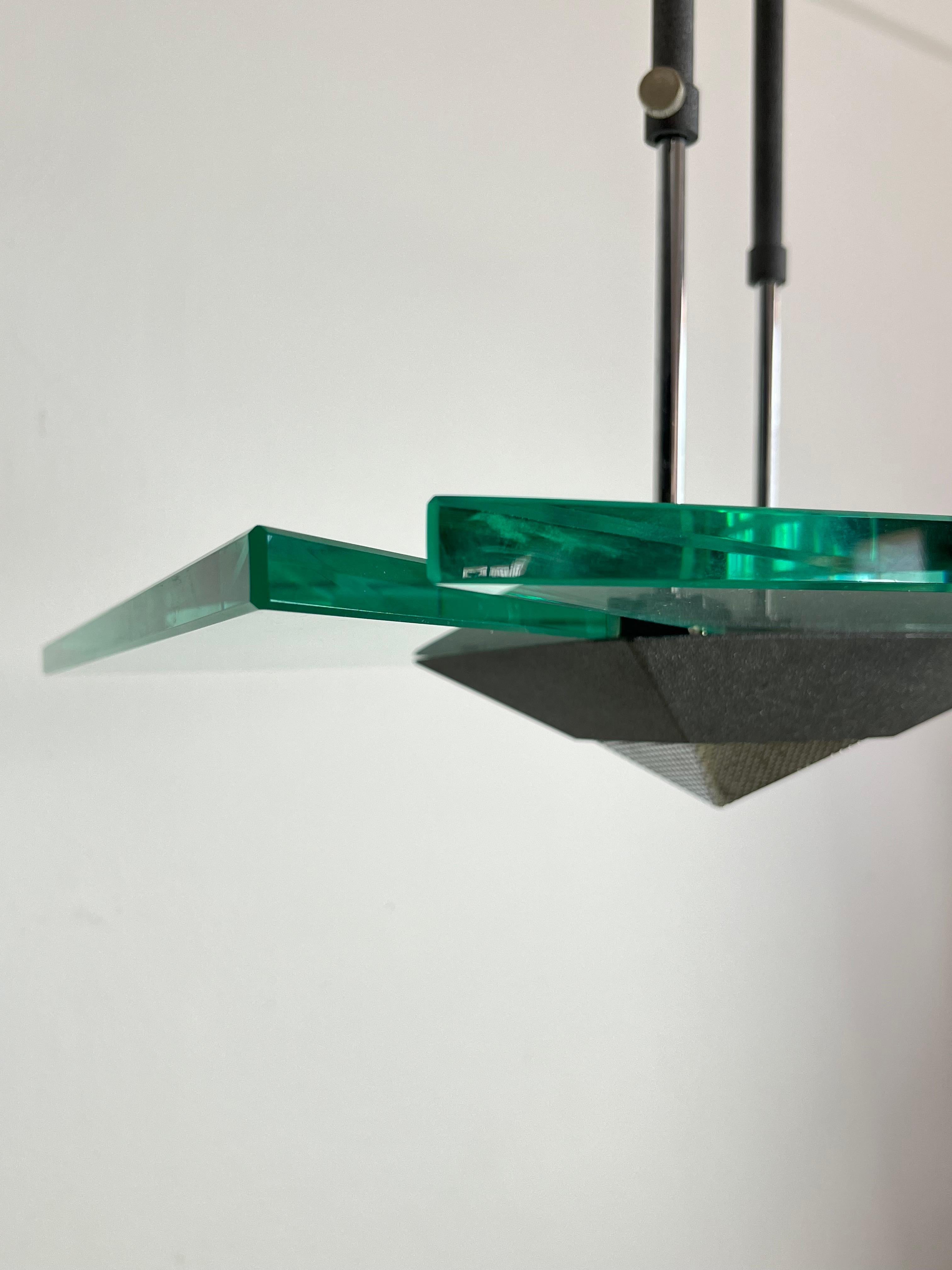 Lustre italien en verre de Murano attribué à Fontana Arte, années 1980 en vente 1