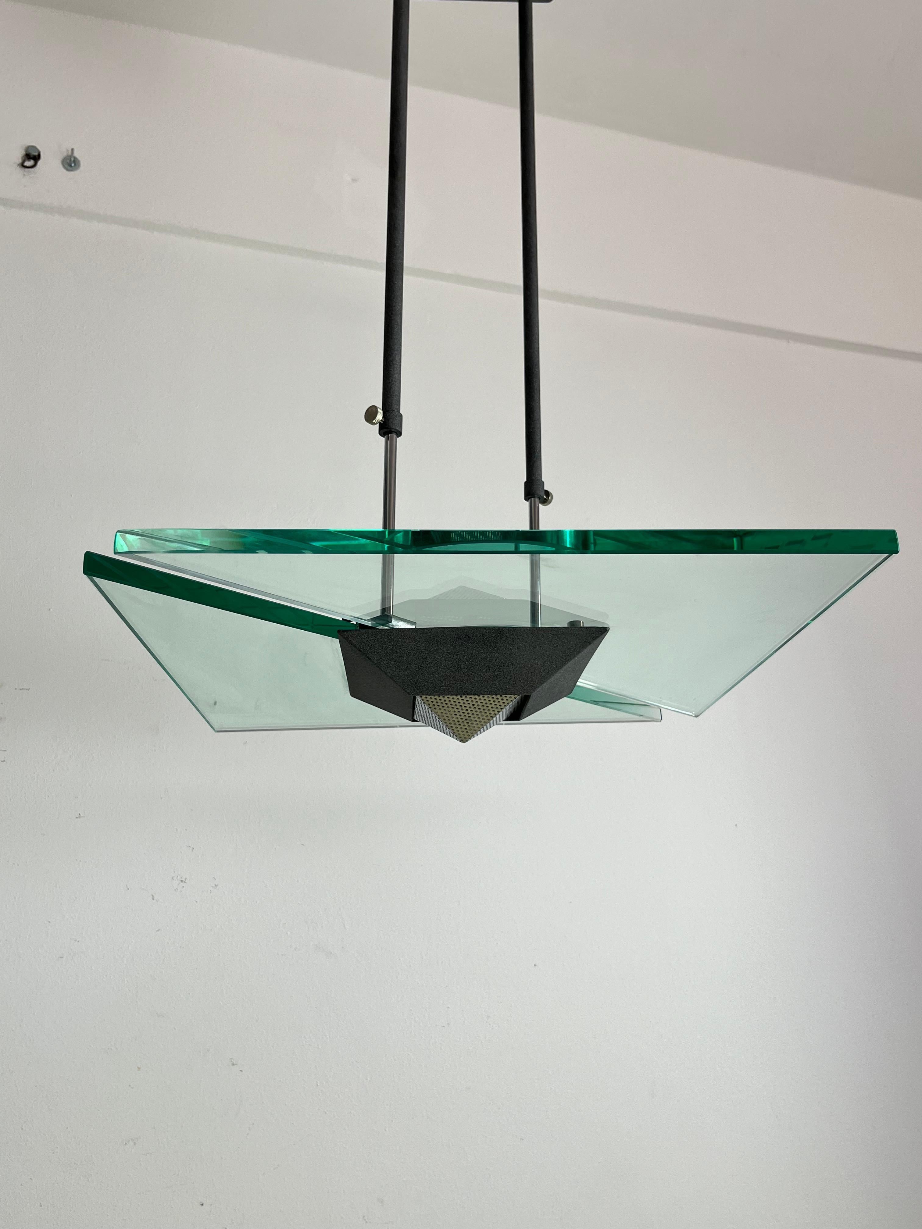 Lustre italien en verre de Murano attribué à Fontana Arte, années 1980 en vente 2