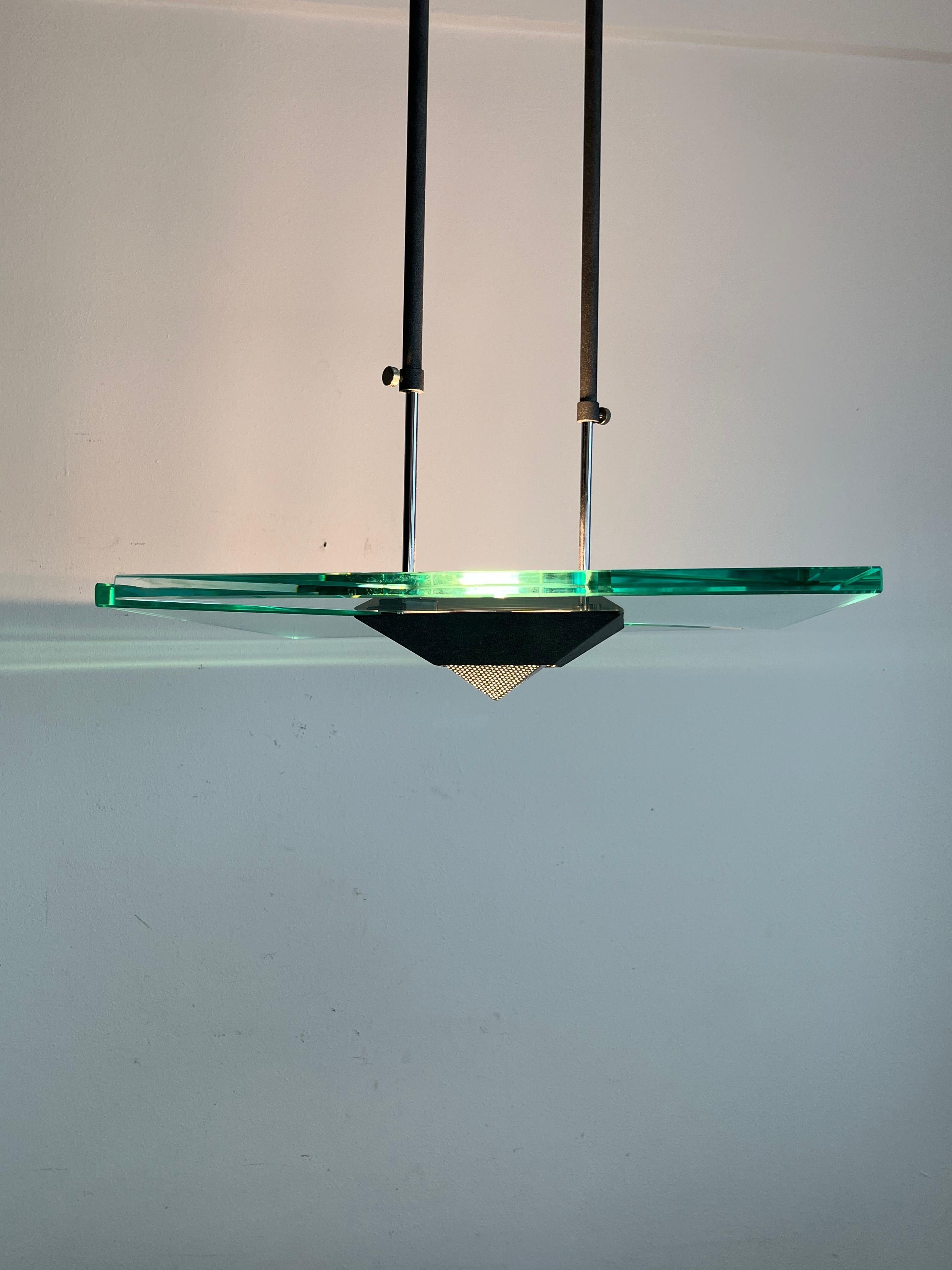 Lustre italien en verre de Murano attribué à Fontana Arte, années 1980 en vente 3
