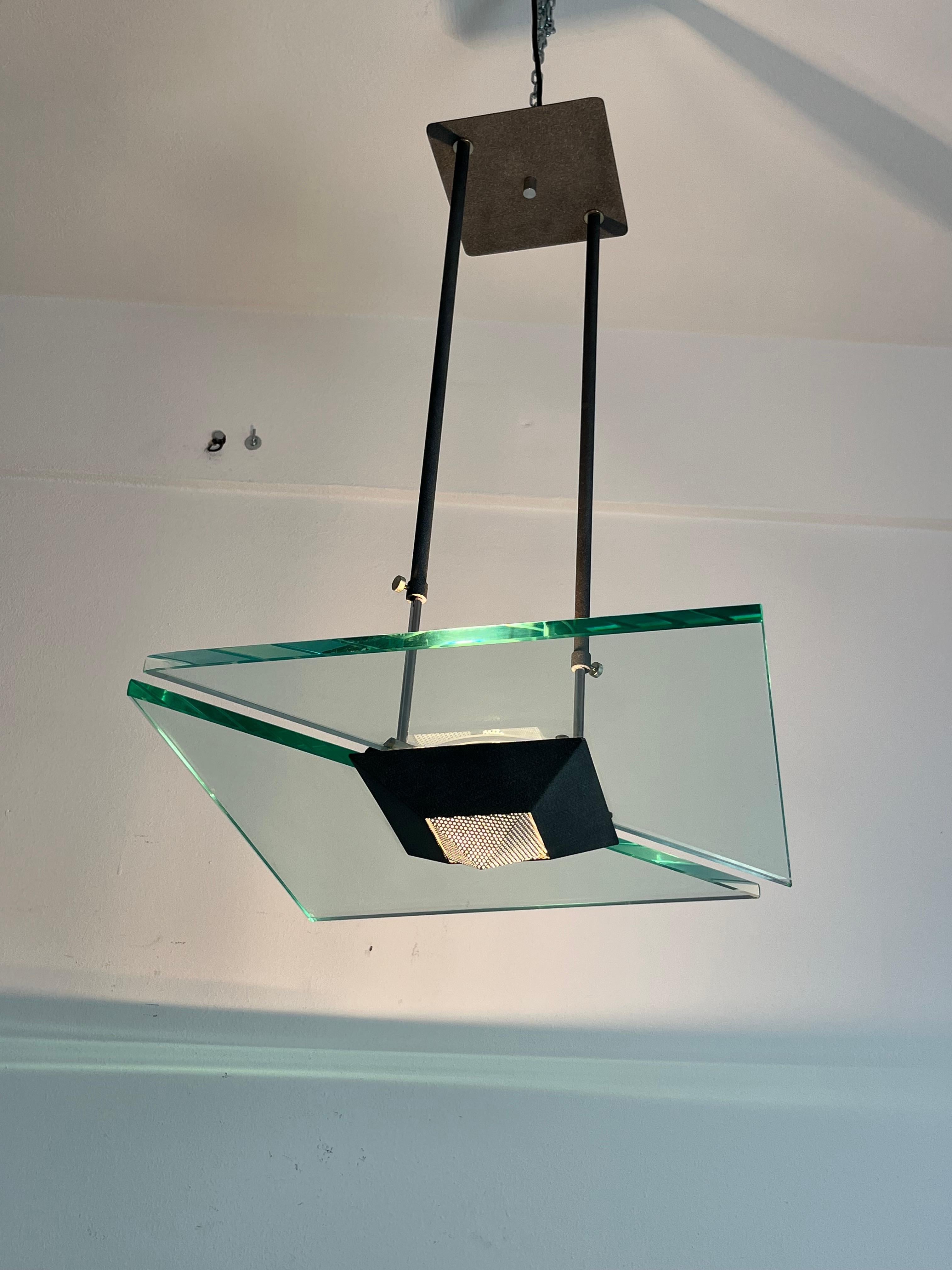 Lustre italien en verre de Murano attribué à Fontana Arte, années 1980 en vente 4