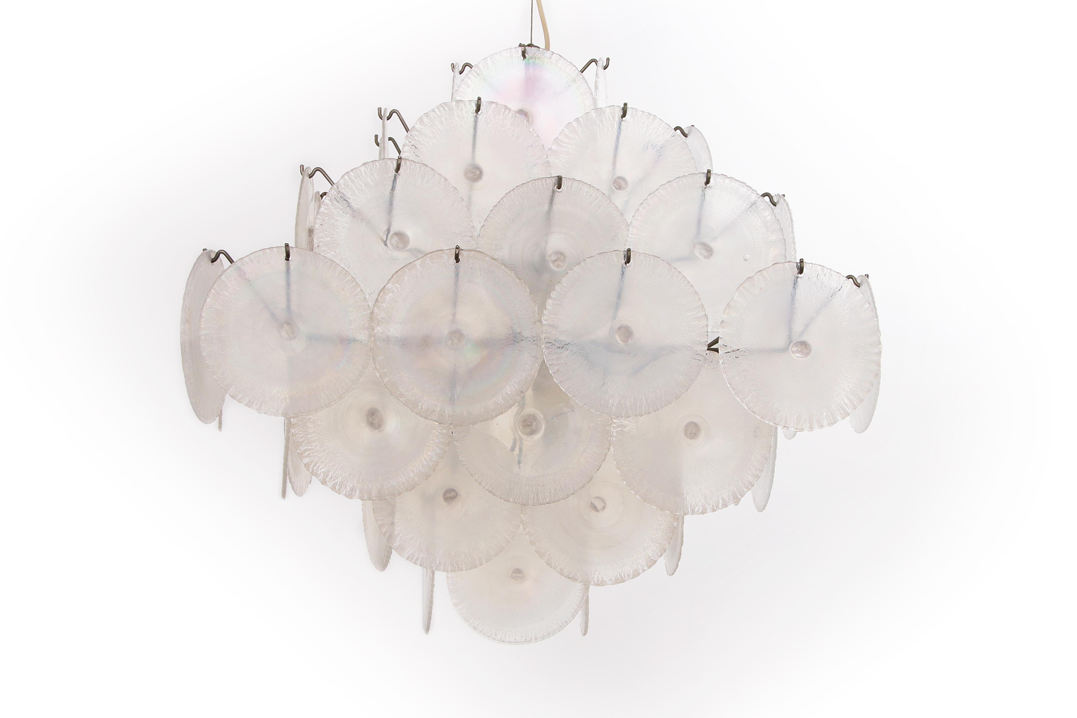 Italian Murano glass chandelier by Carlo Nason for Mazzega, 1970s For Sale 1
