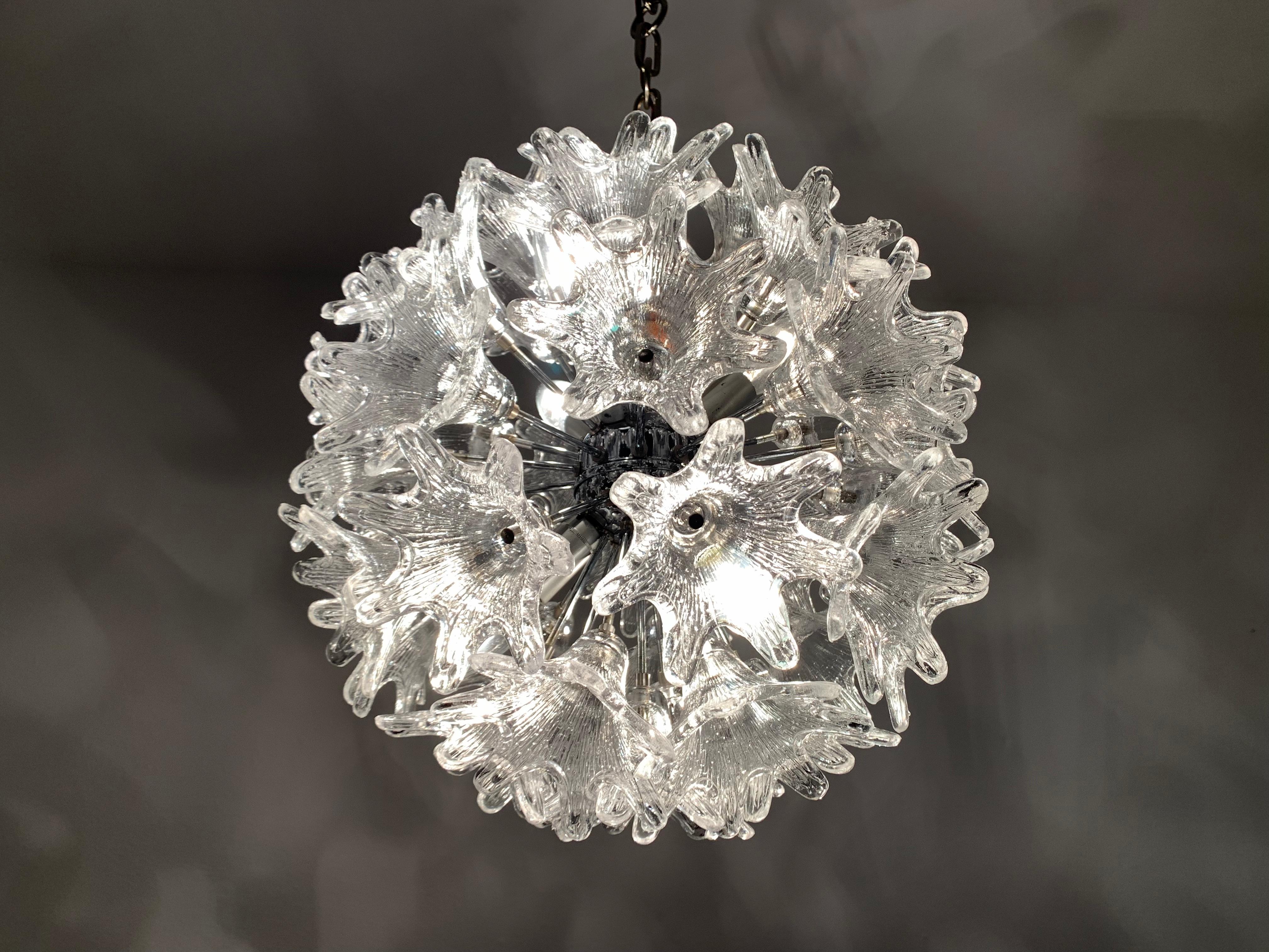 Italian Murano Glass Chandelier by Paolo Venini for VeArt For Sale 4