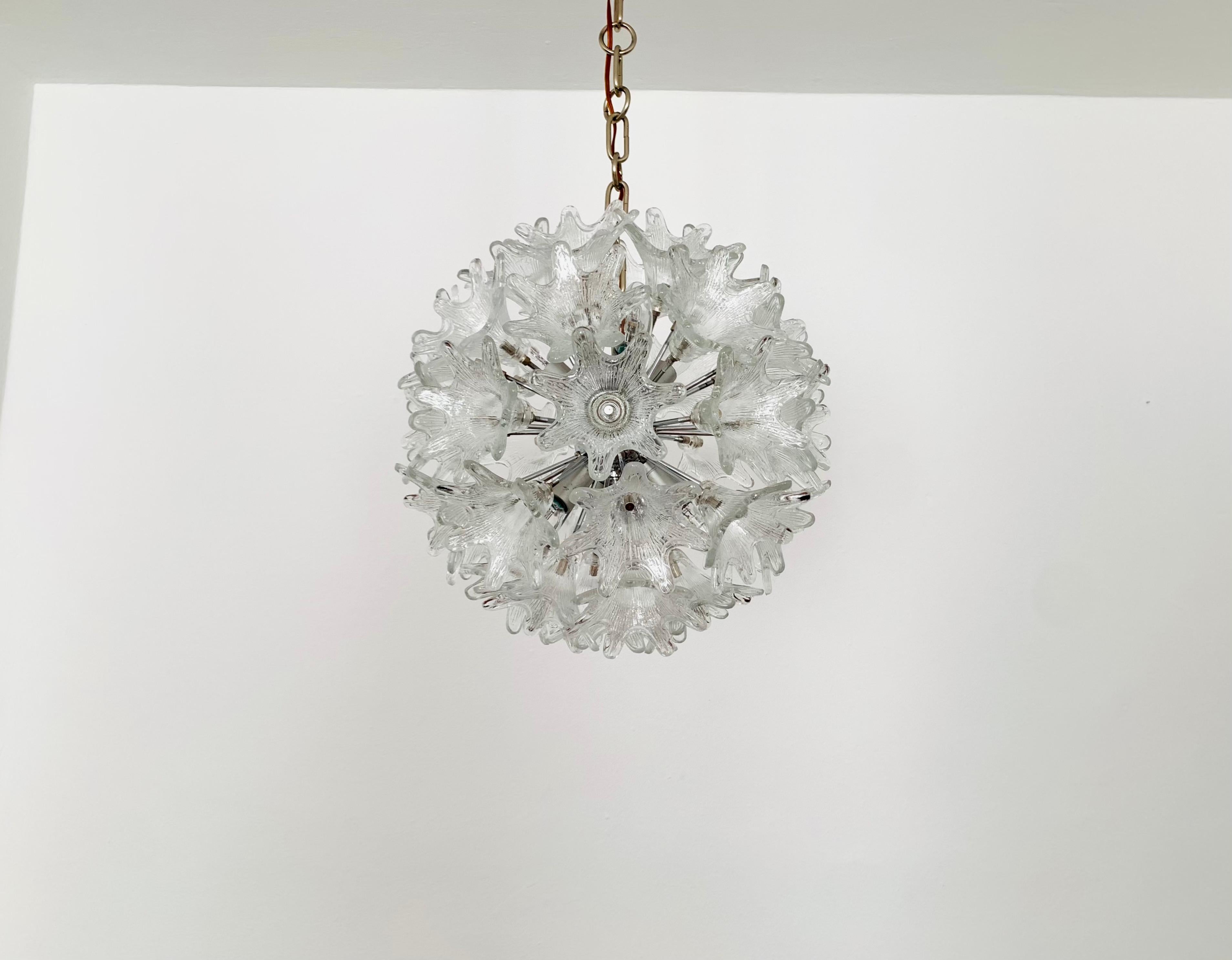 Mid-Century Modern Italian Murano Glass Chandelier by Paolo Venini for VeArt For Sale
