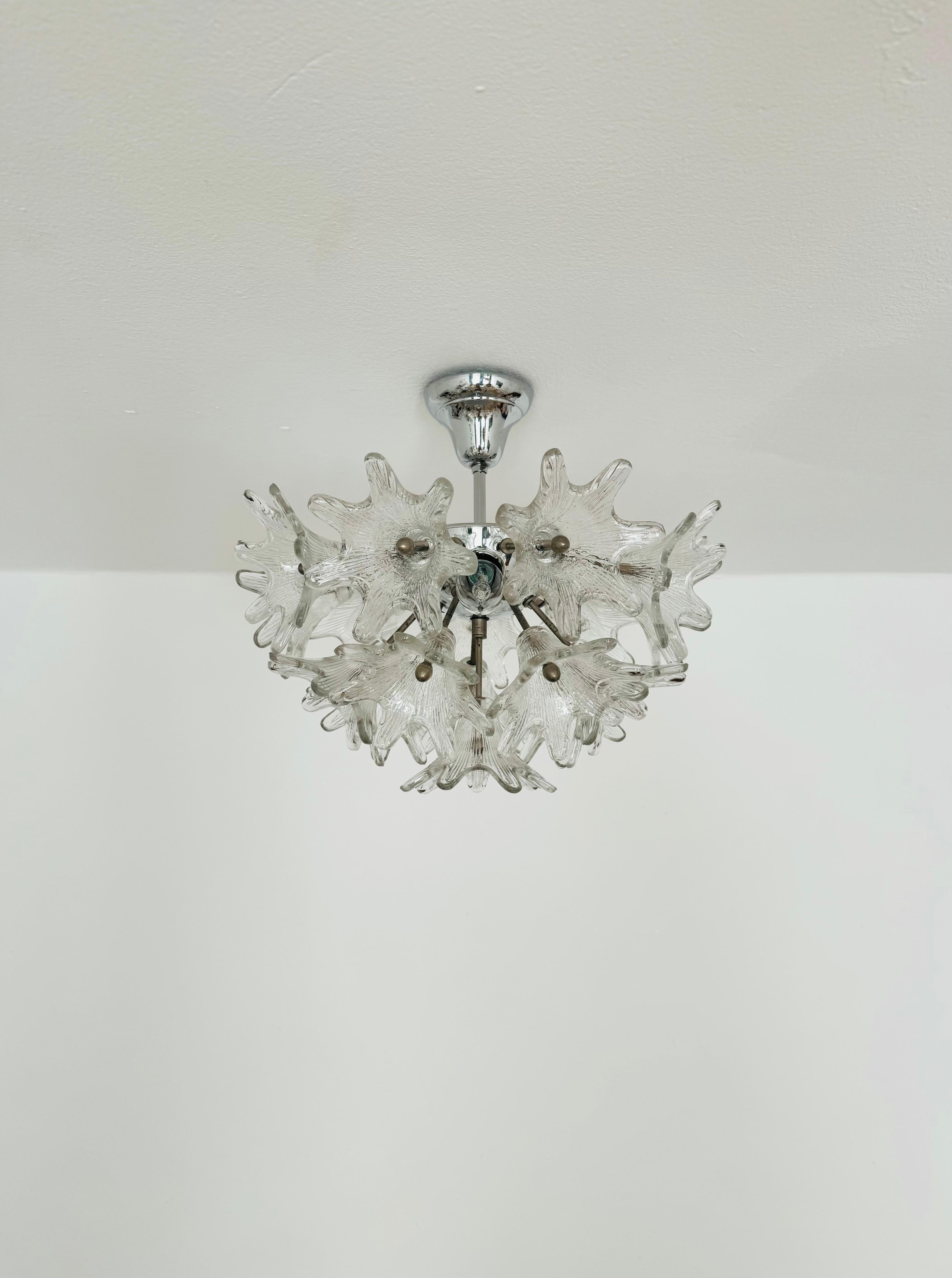 Mid-Century Modern Italian Murano Glass Chandelier by Paolo Venini for VeArt For Sale