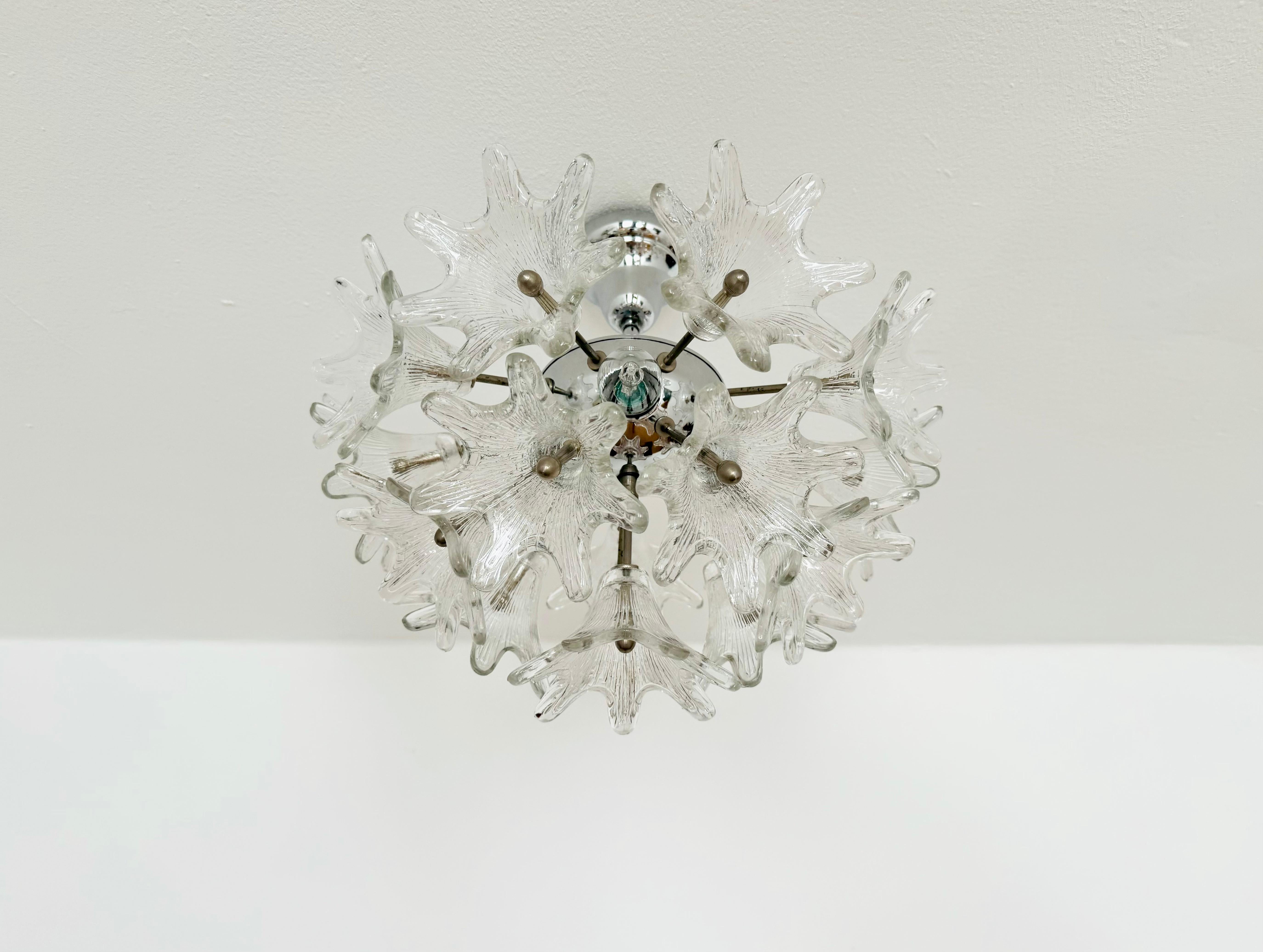 Mid-20th Century Italian Murano Glass Chandelier by Paolo Venini for VeArt For Sale