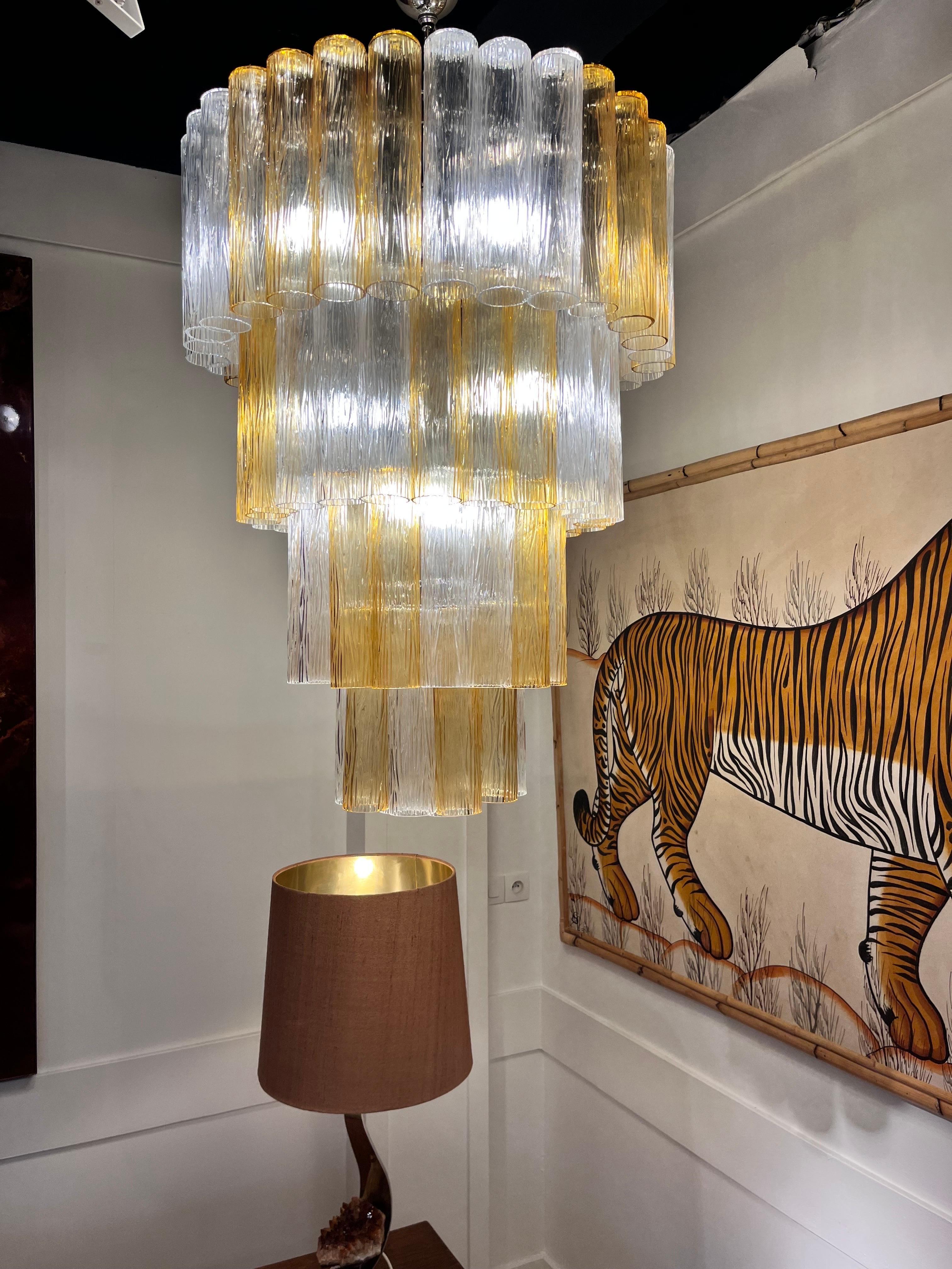 Mid-Century Modern Italian Murano Glass Chandelier