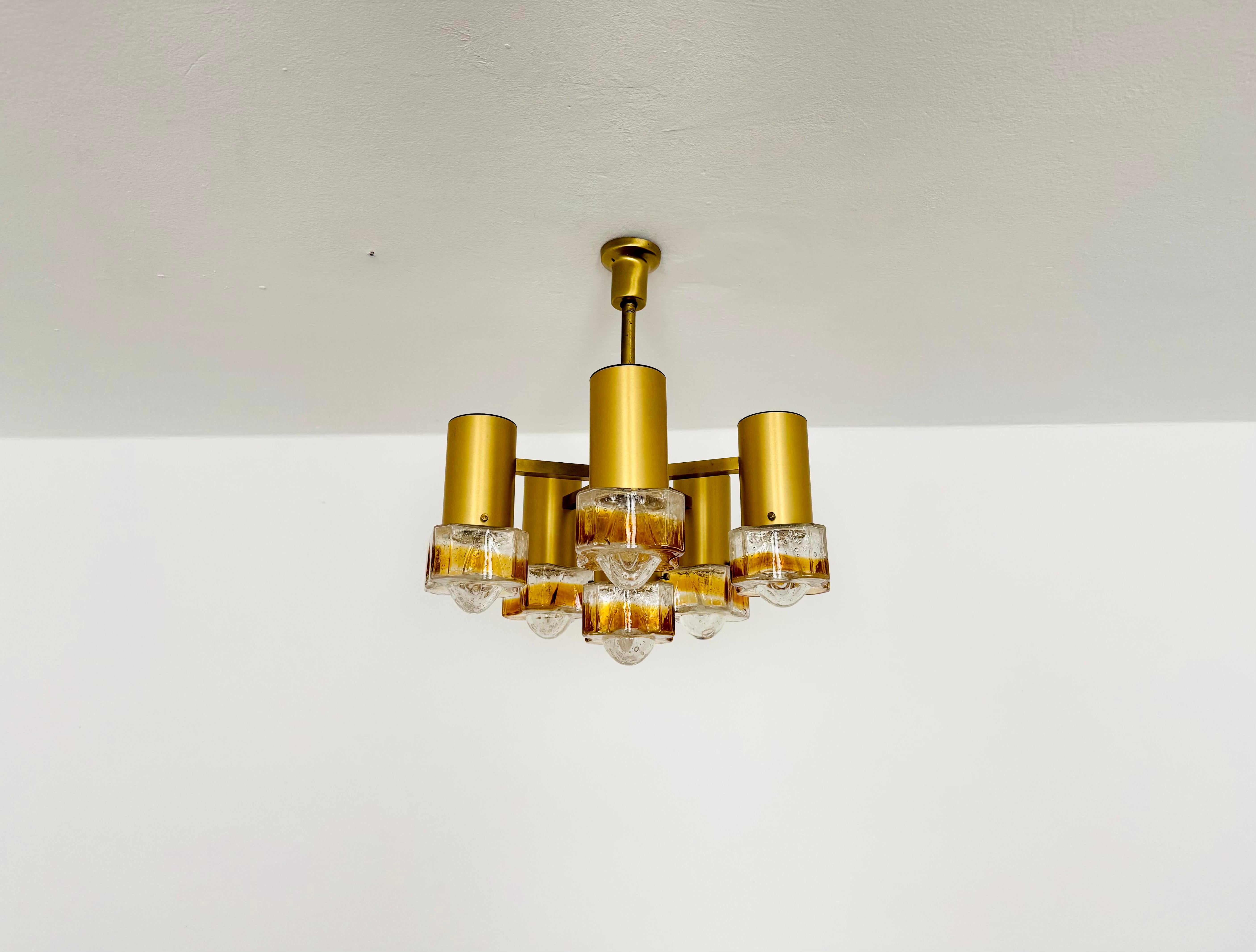 Space Age Lampadario italiano in vetro di Murano in vendita