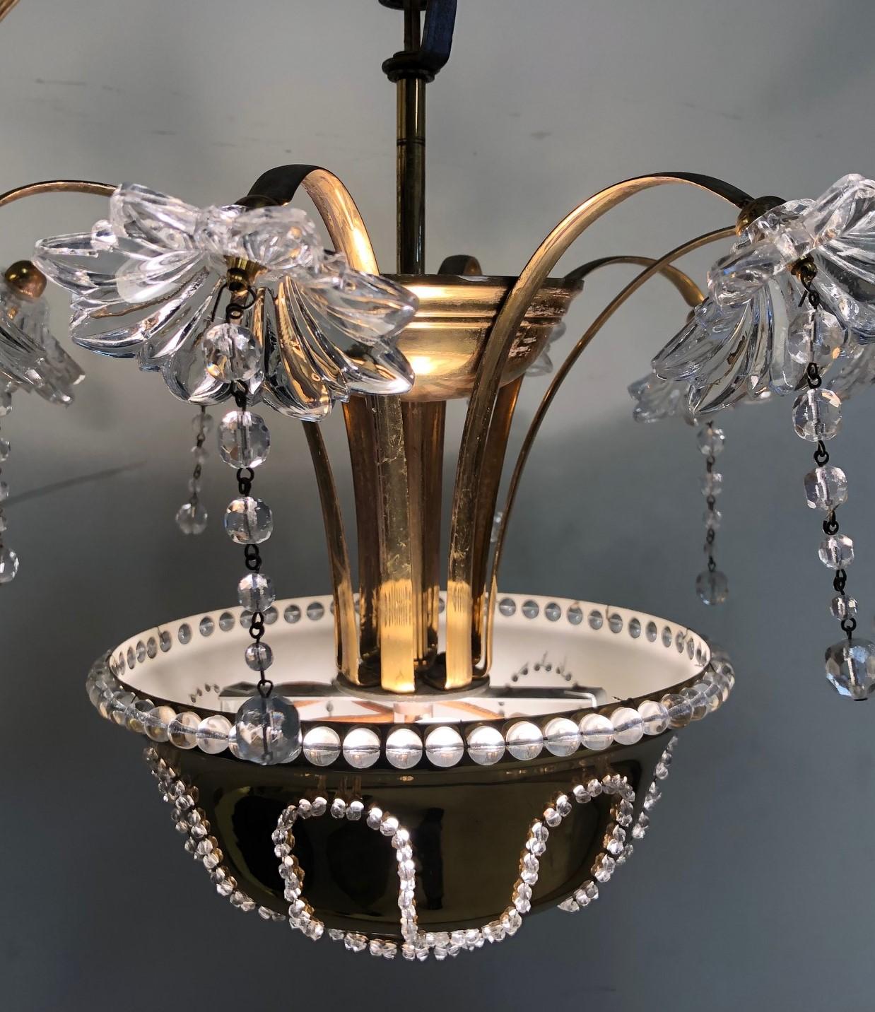 Italian Murano Glass Chandelier In Good Condition In New York, NY